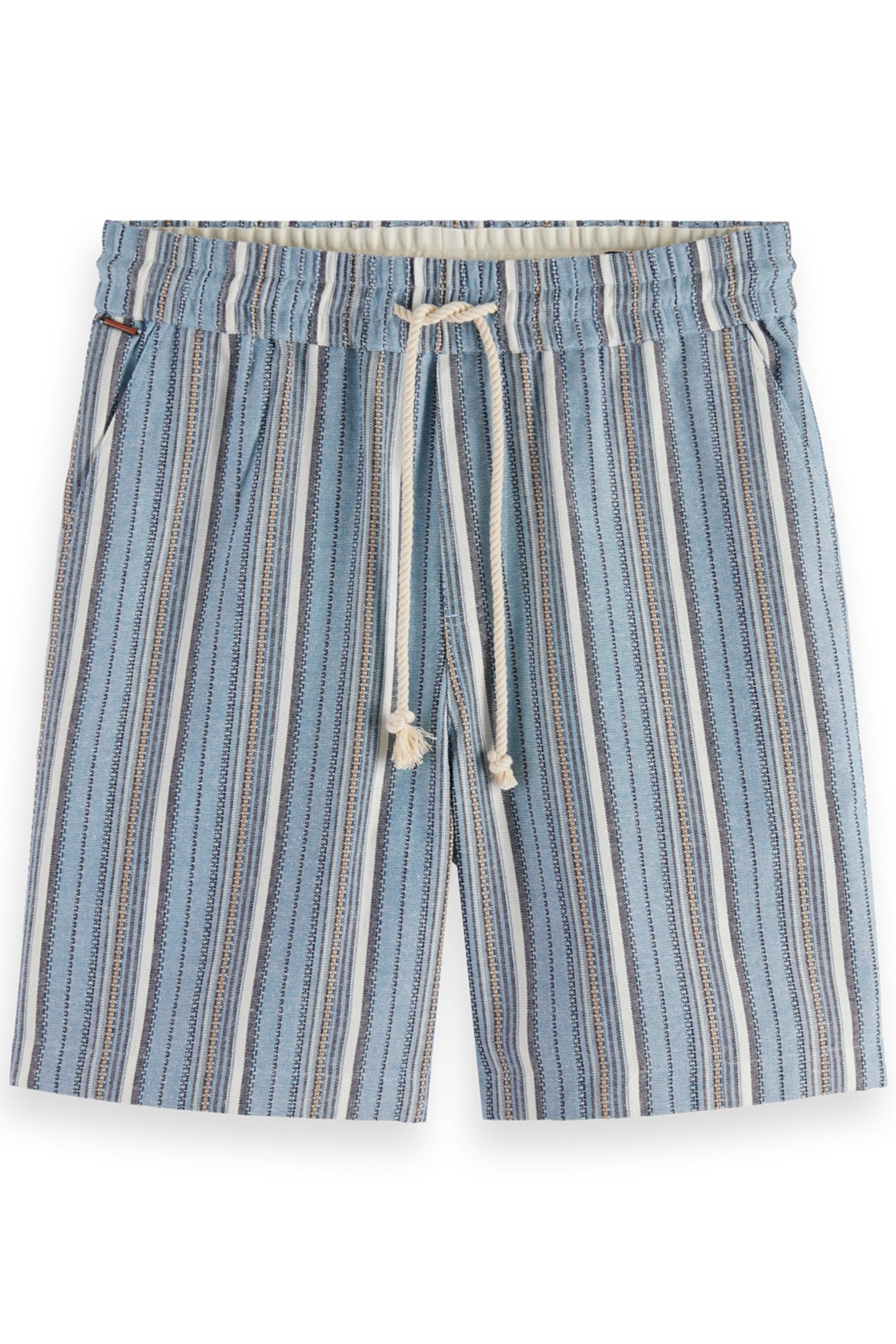 FAVE- STRIPED COTTON BERMUDA SHORT BLUE STRIPE 1