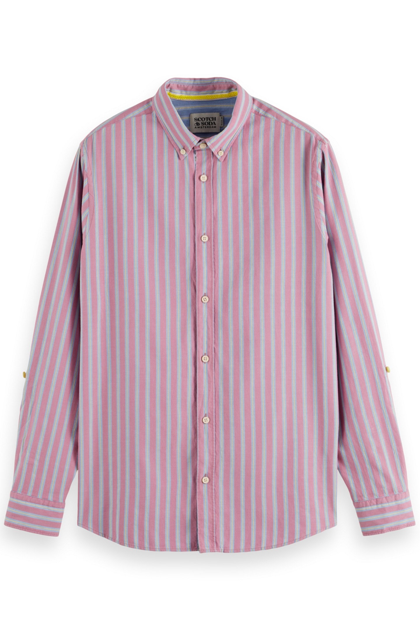 YARN DYE DOBBY STRIPE SHIRT PINK STRIPE 3