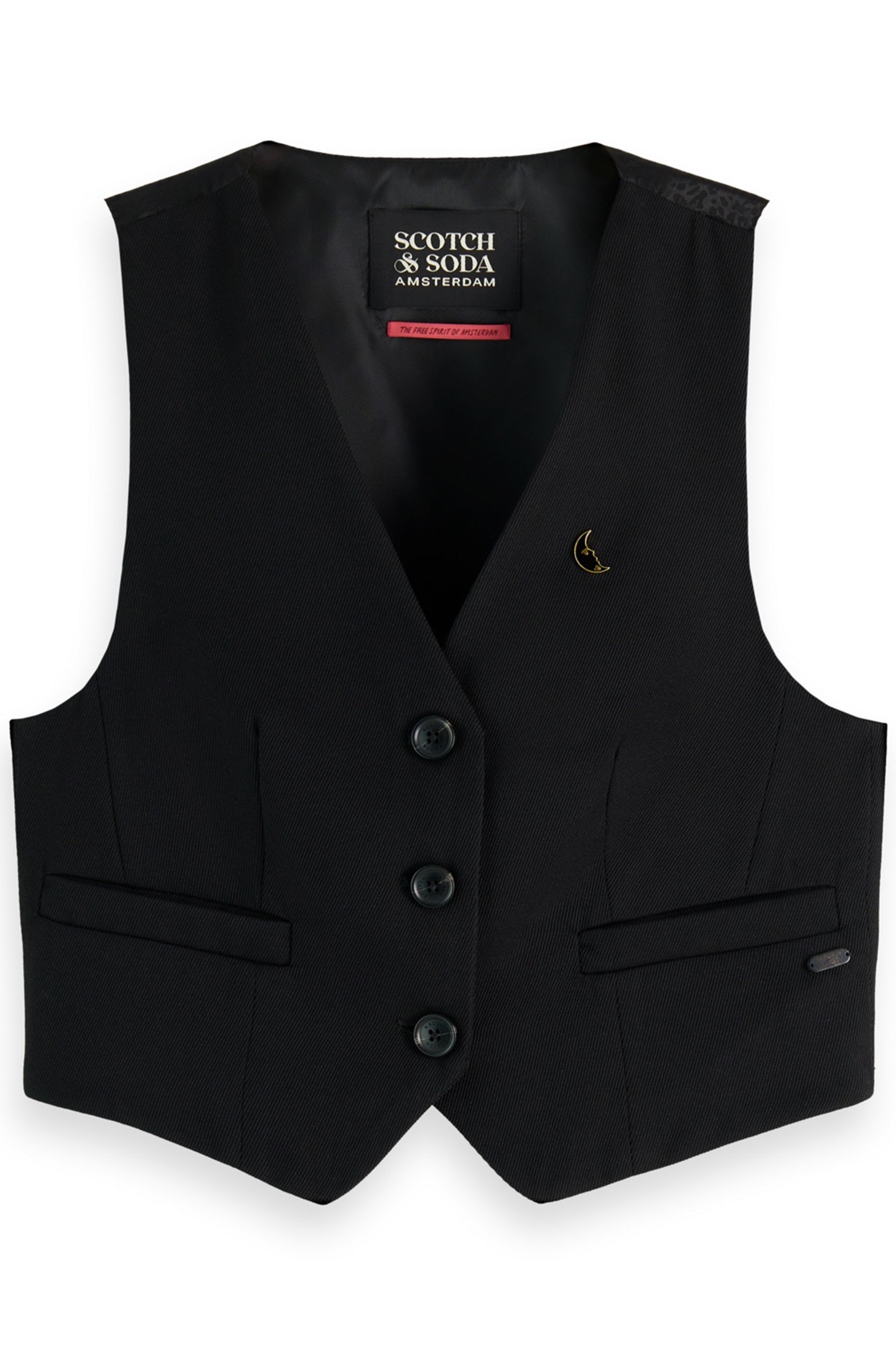 GABARDINE WAISTCOAT EVENING BLACK 1