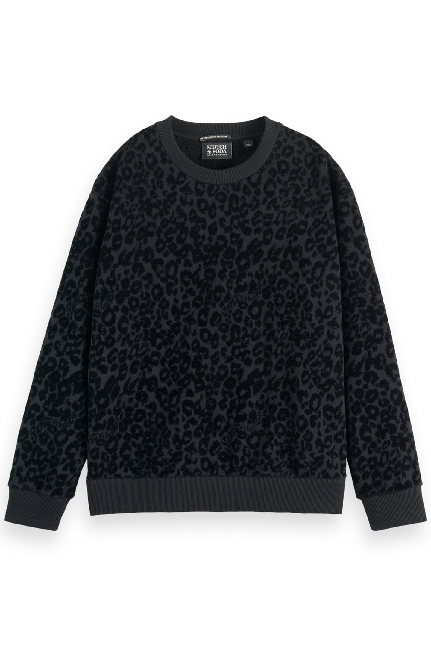 RELAXED FIT SWEATSHIRT WITH FLOCK ARTWORK EVENING BLACK 4