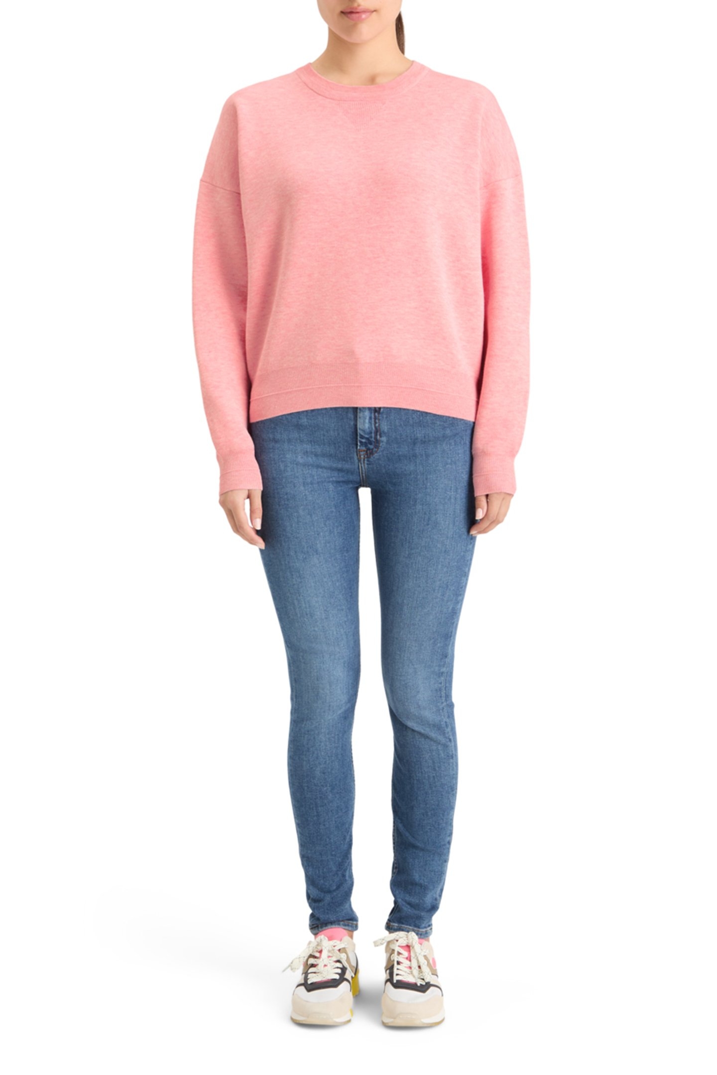 COMPACT KNITTED RELAXED PULLOVER CLAY PINK MELANGE 3