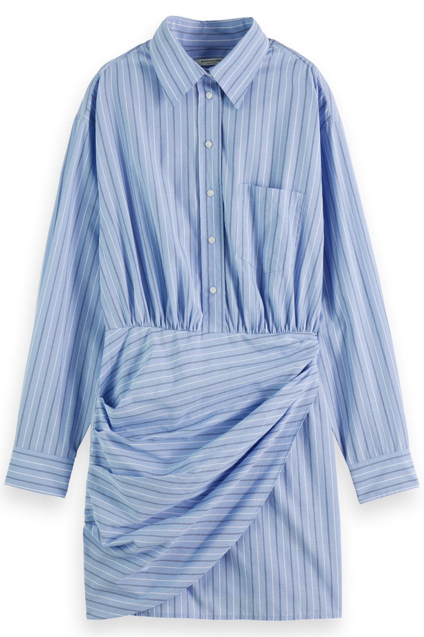 MINI POPLIN WRAP DRESS MYSTIC BLUE STRIPE 3