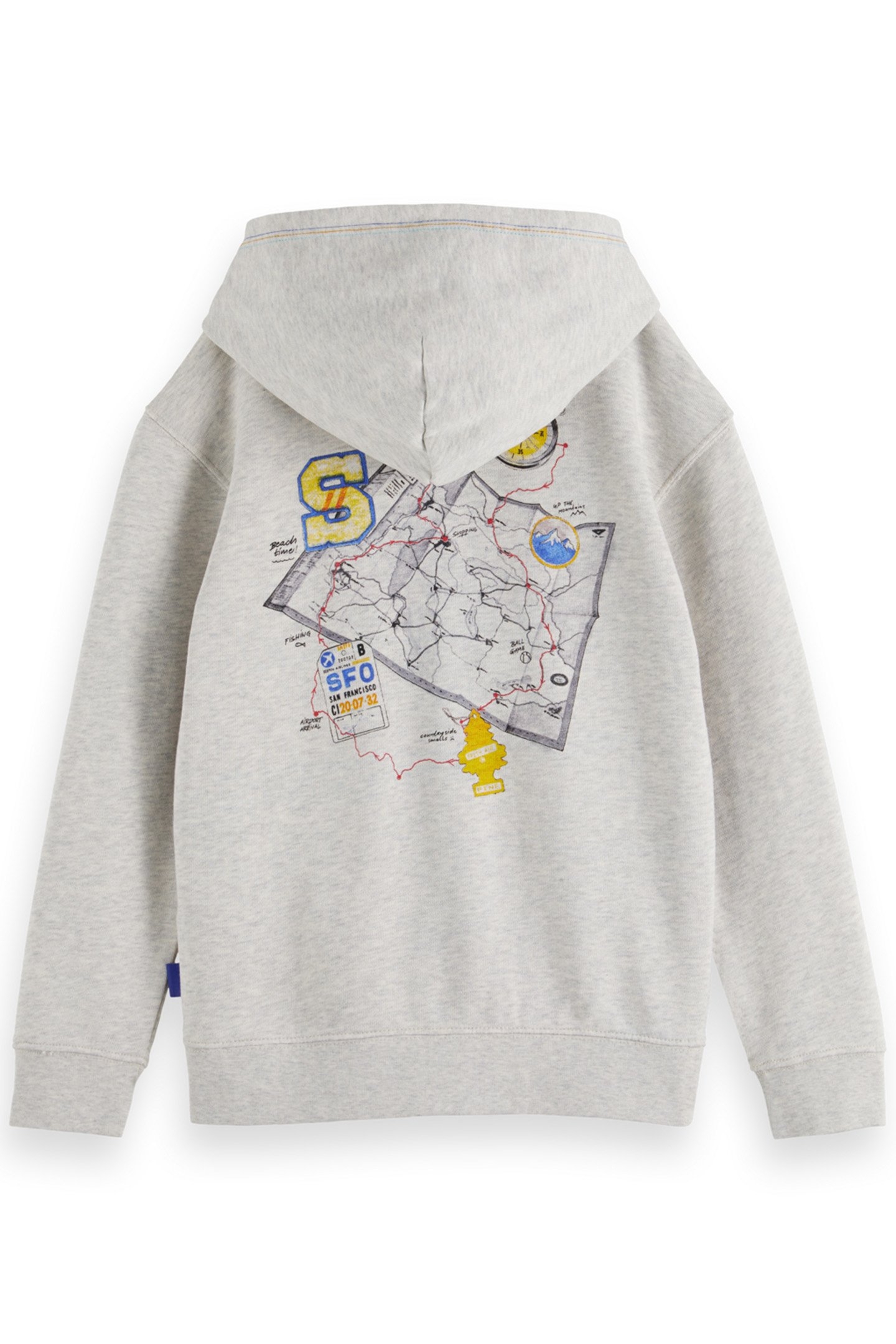 BOY RELAXED-FIT ZIP-THROUGH ARTWORK HOODIE ECRU MELANGE 2