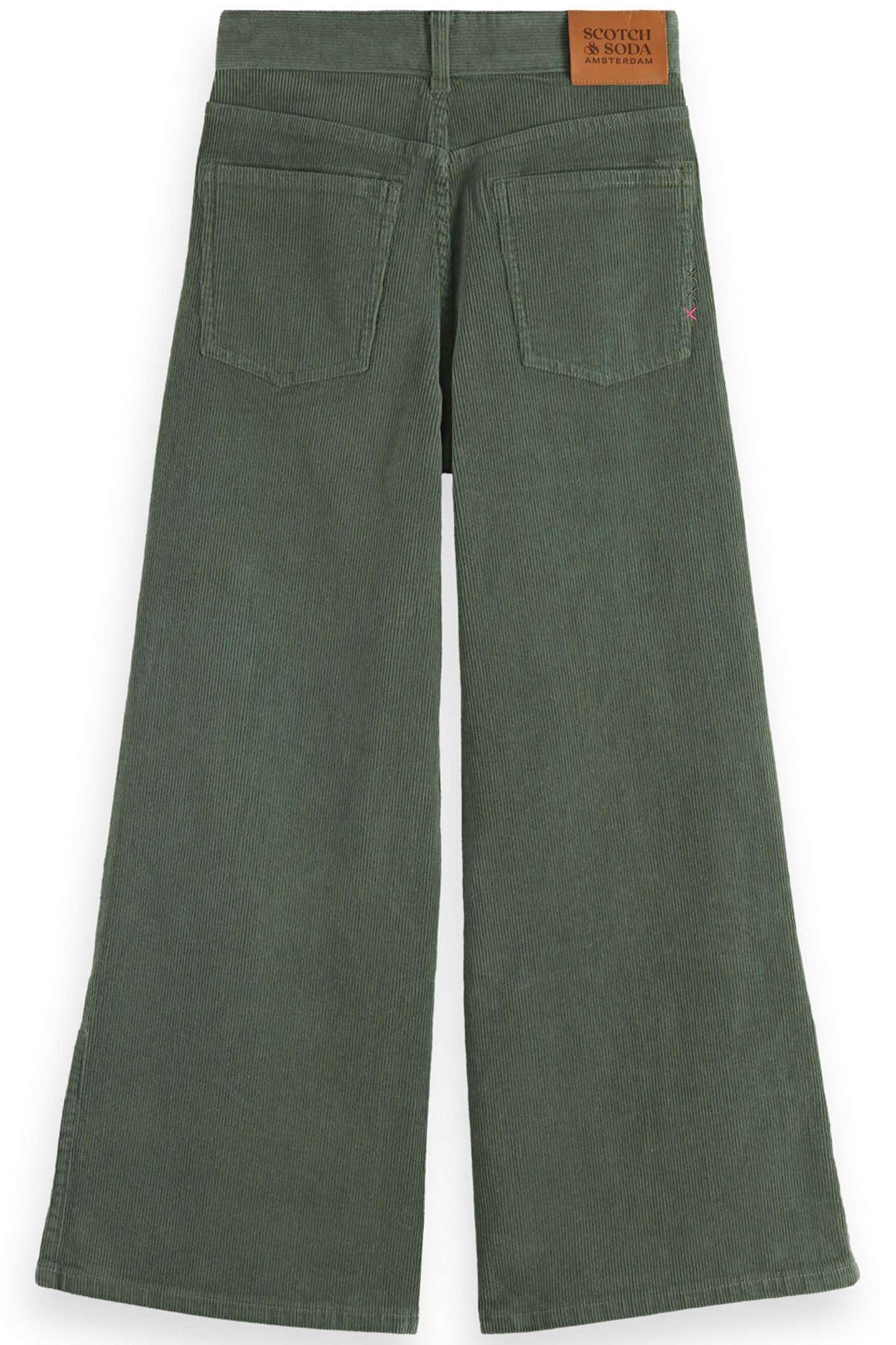 GIRL THE WAVE WIDE LEG JEANS - CORDUROY PINE GREEN 2