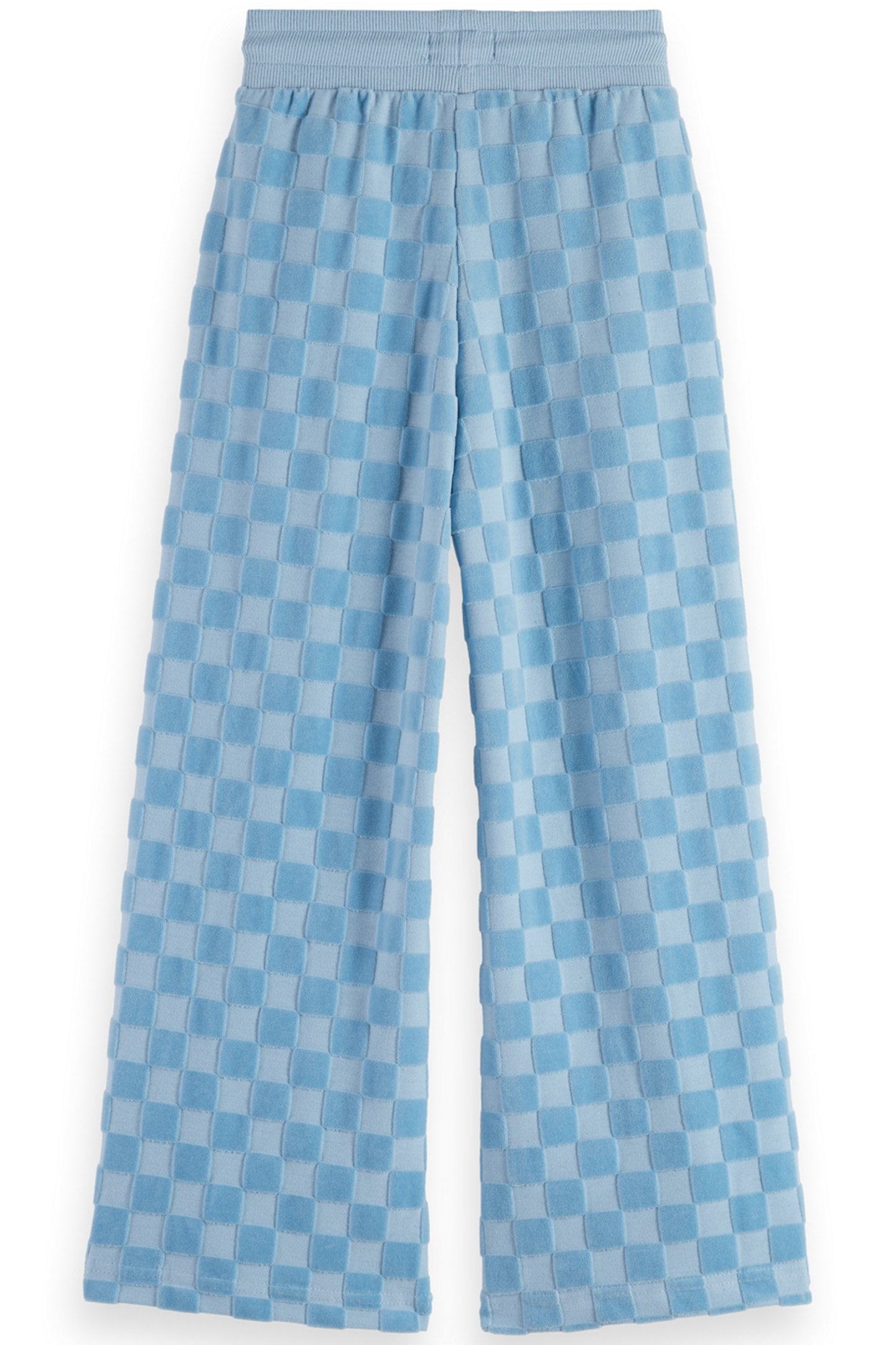 GIRL VELOUR CHECKERBOARD JOGGER PACIFIC BLUE 2