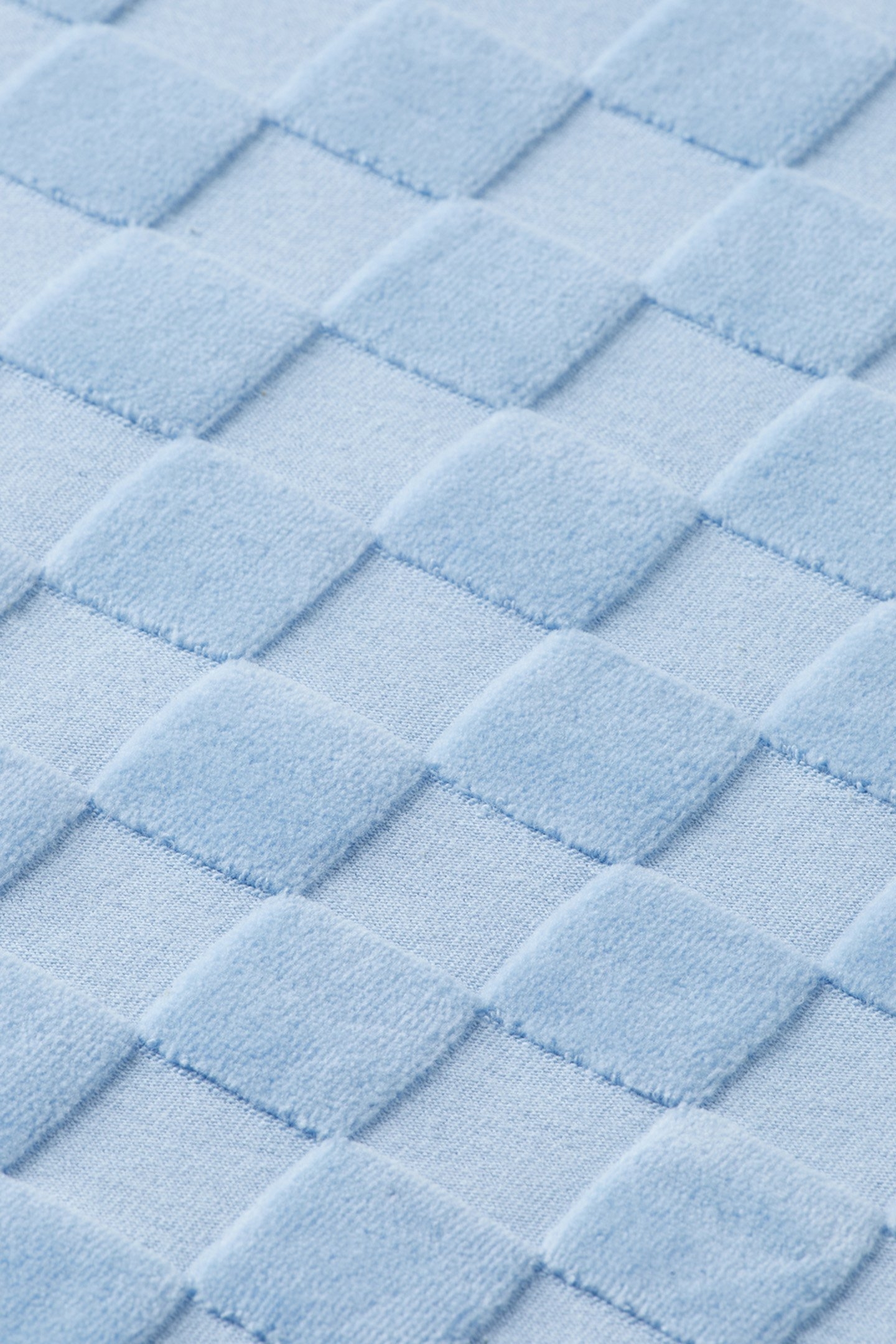 GIRL RELAXED-FIT VELOUR CHECKERBOARD CREWNECK PACIFIC BLUE 3