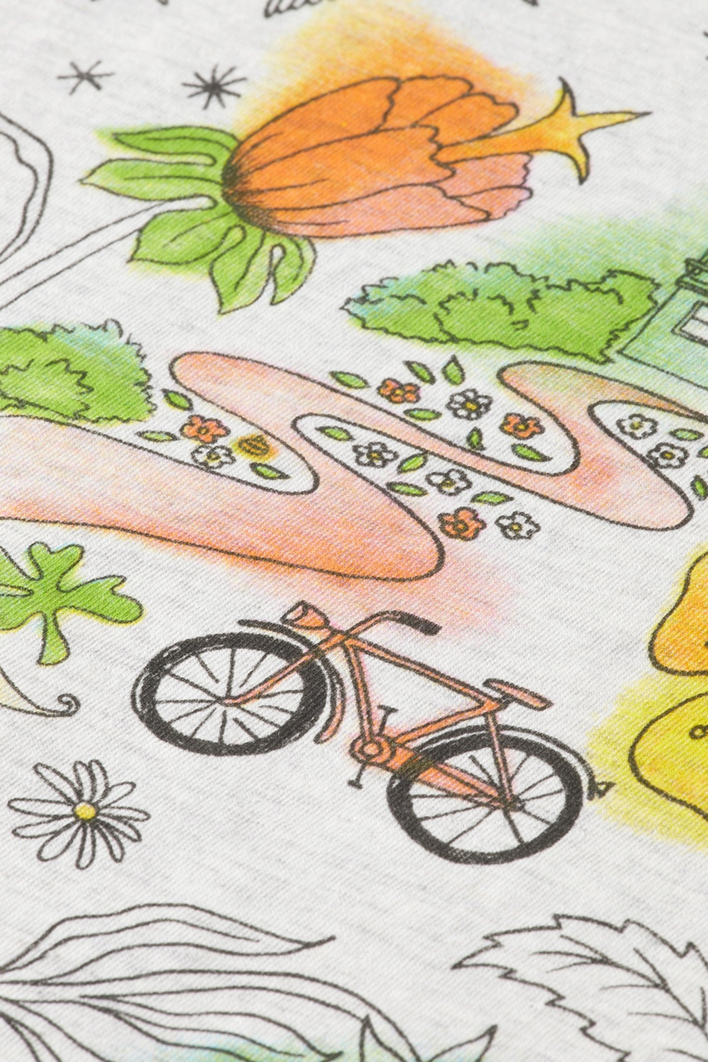 GIRL REGULAR-FIT ARTWORK T-SHIRT GREY MELANGE 3