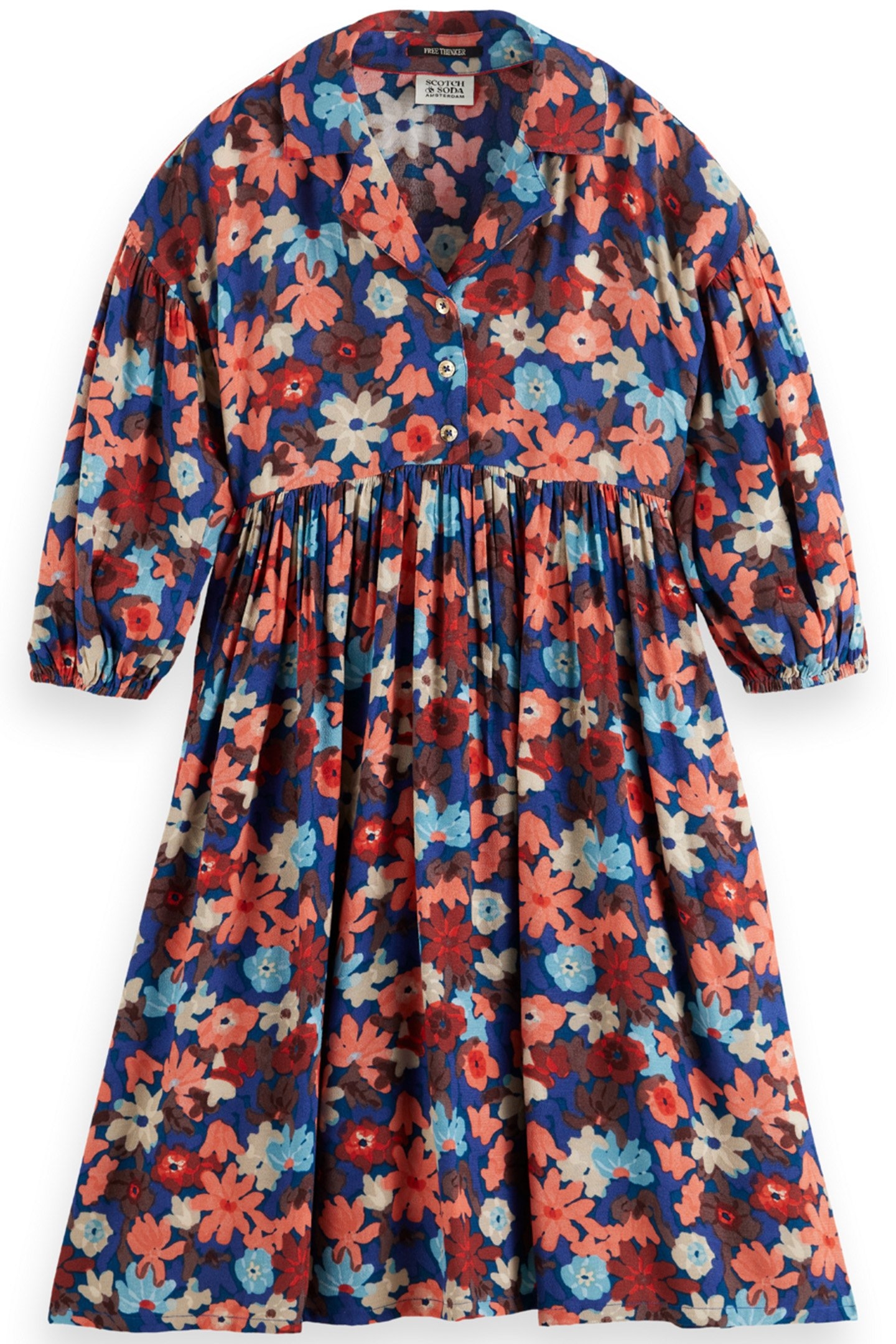 GIRL PRINTED VISCOSE MIDI DRESS FLORAL FIELD 1