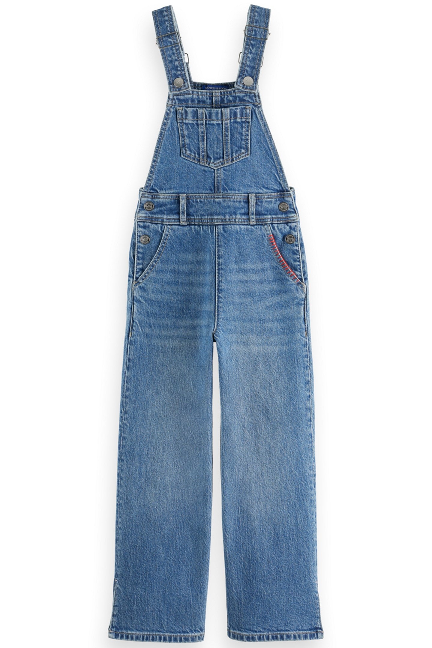 GIRL WASHED DENIM DUNGAREE WITH WIDE LEG- DREAMCATCHER 1