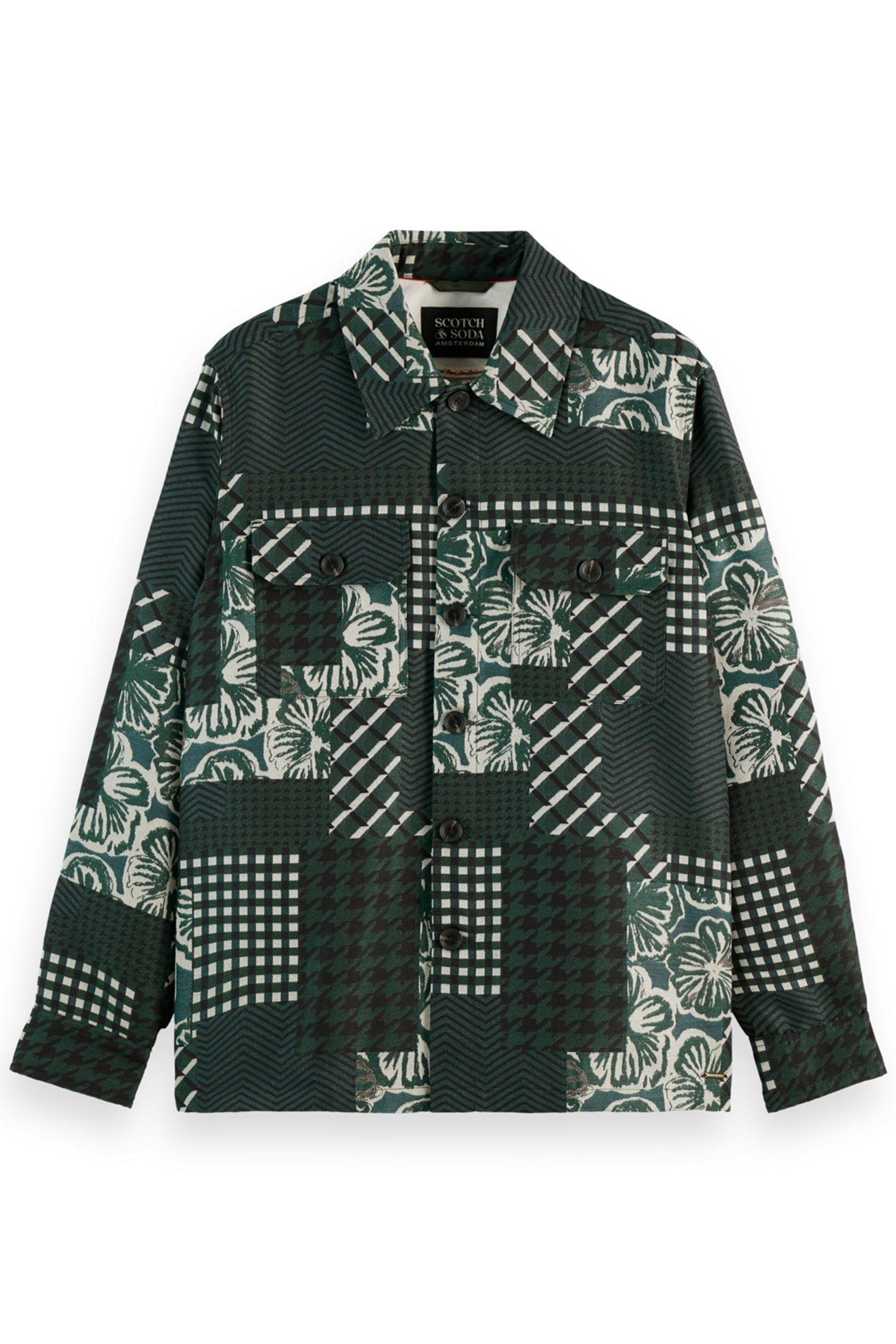 PATCHWORK JACQUARD OVERSHIRT SAN FRANCISCO FLOWER PATCHWORK 4
