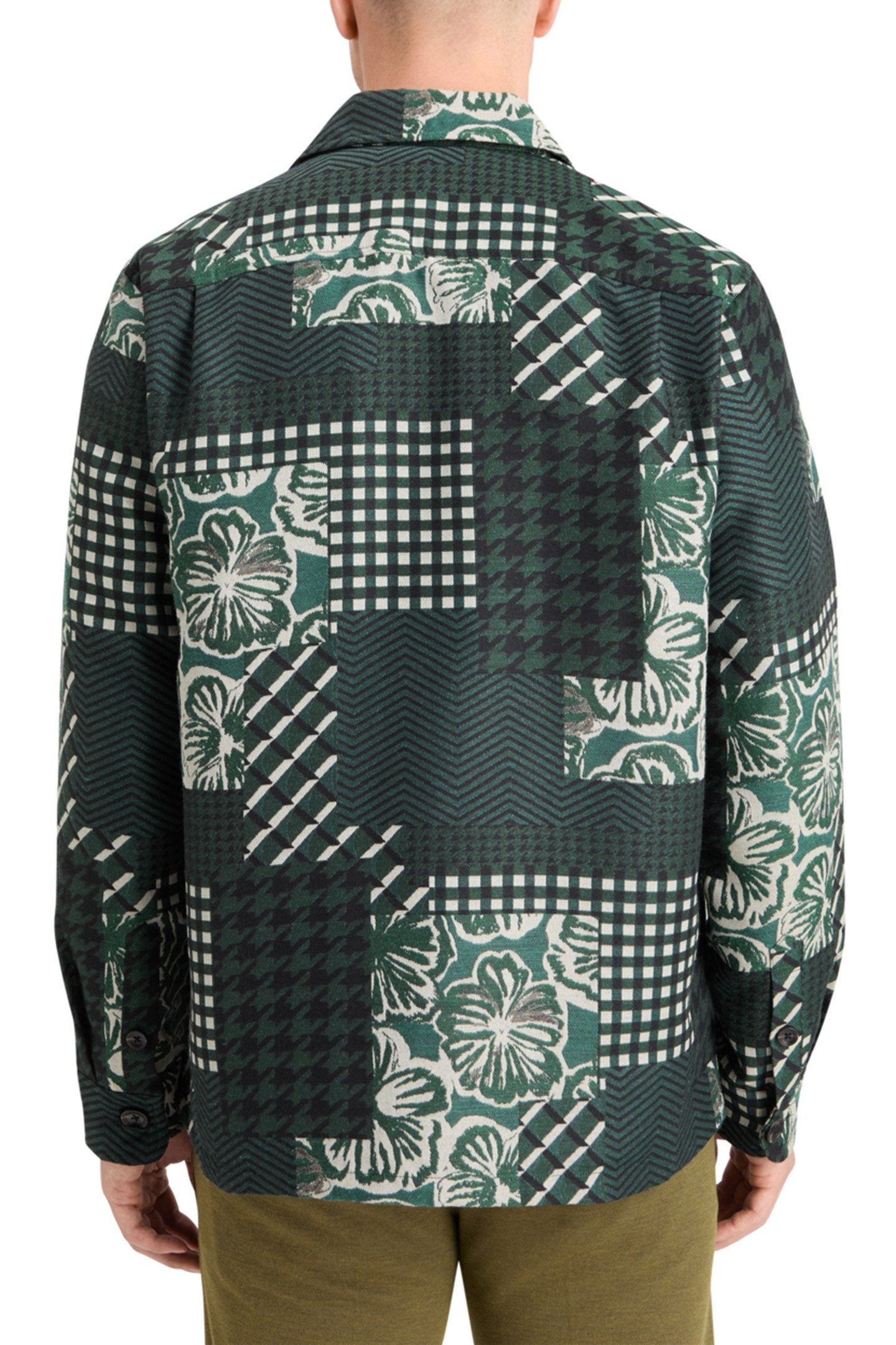PATCHWORK JACQUARD OVERSHIRT SAN FRANCISCO FLOWER PATCHWORK 2