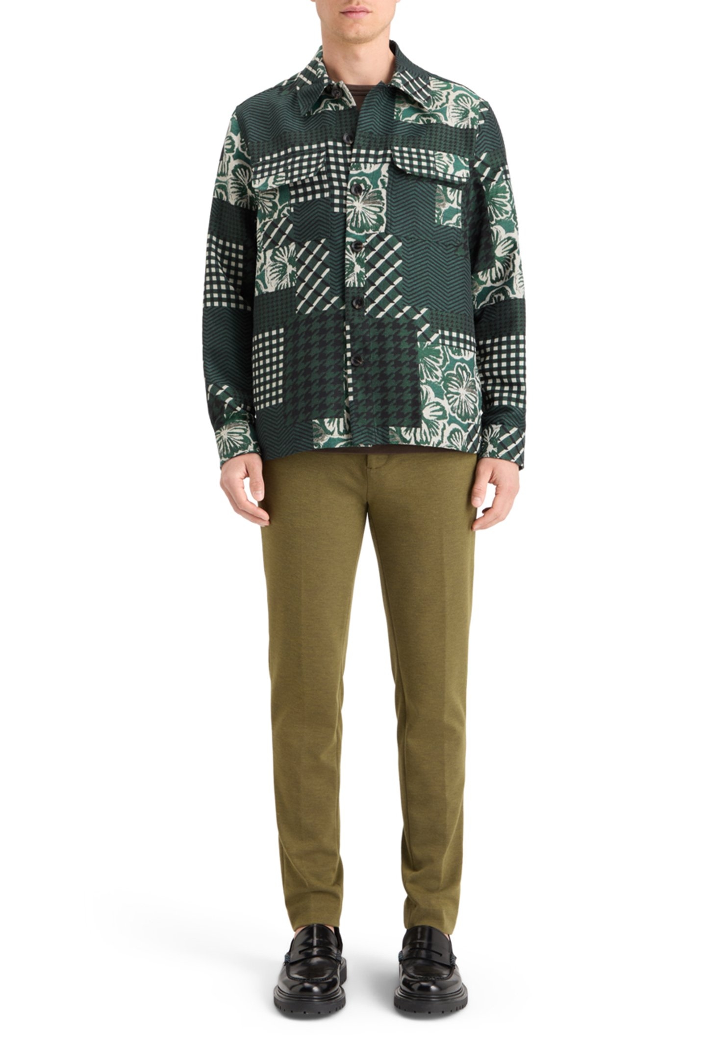 PATCHWORK JACQUARD OVERSHIRT SAN FRANCISCO FLOWER PATCHWORK 3