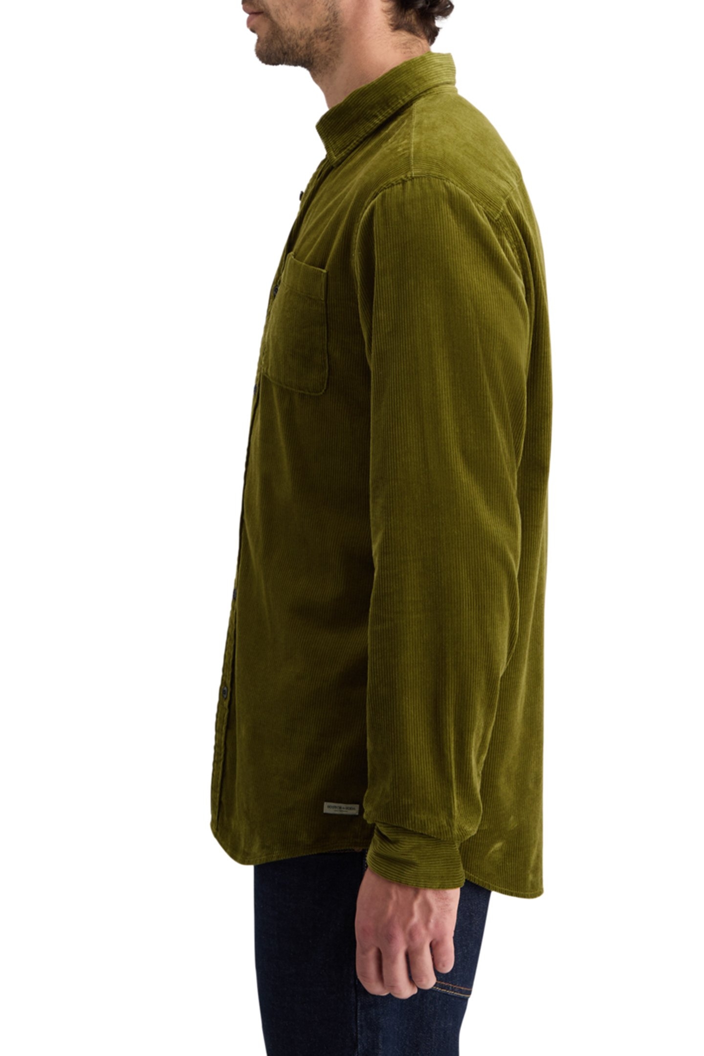 SOLID CORDUROY SHIRT MOSS GREEN 6