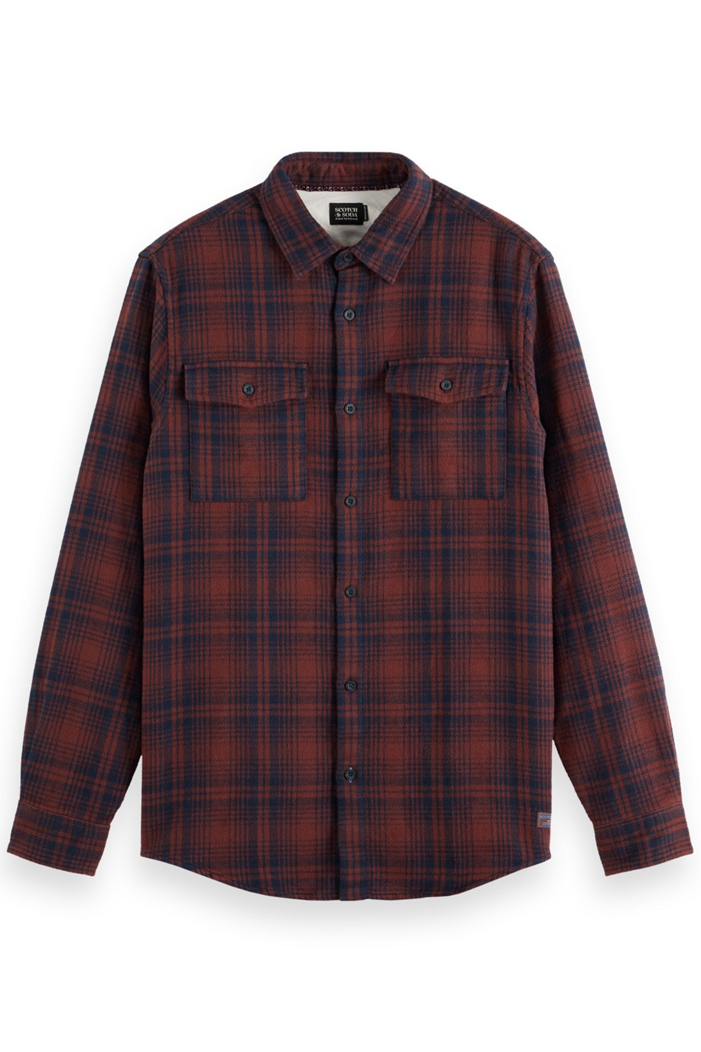 REGULAR FIT FLANNEL CHECK SHIRT BROWN CHECK 1