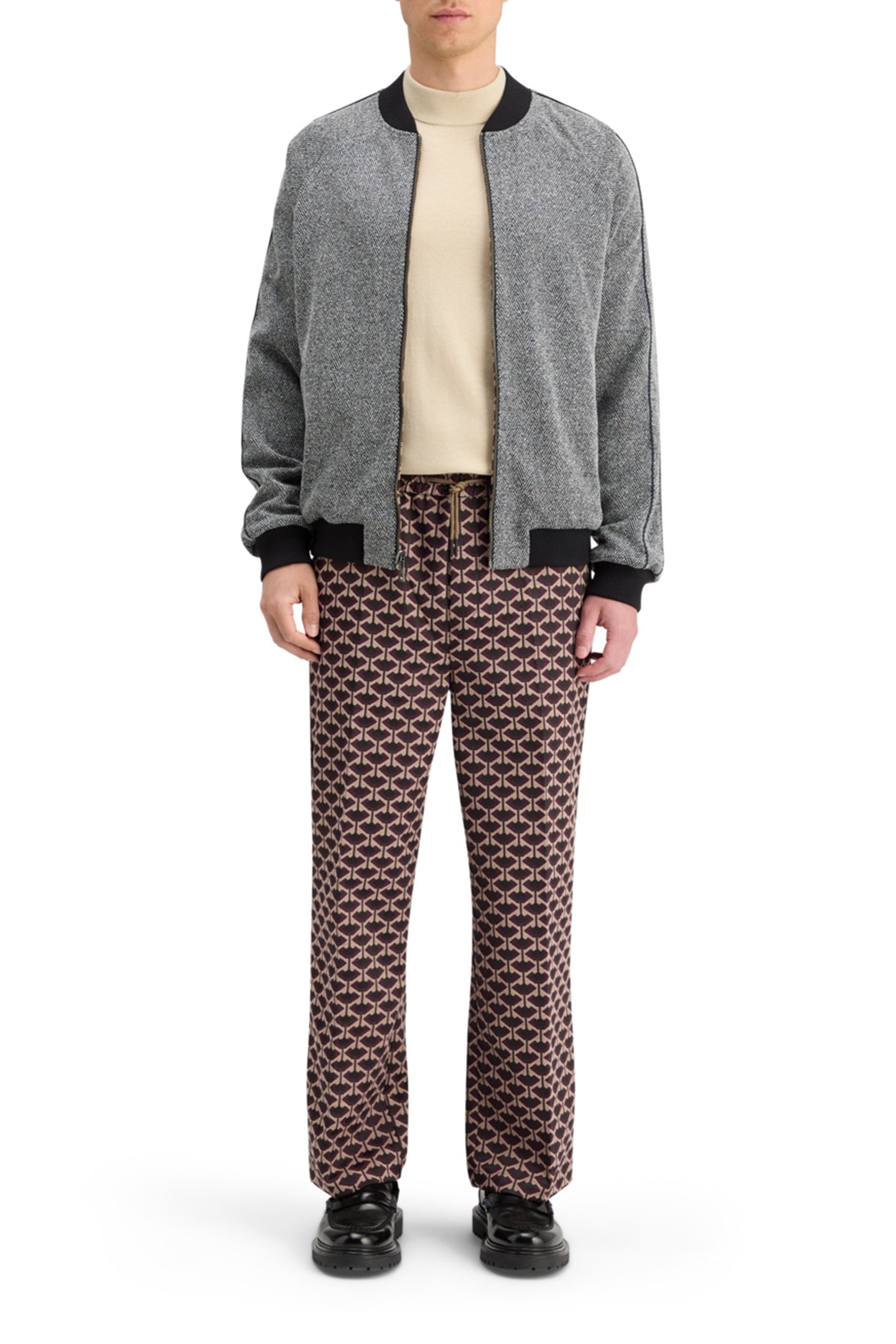 REVERSIBLE JACQUARD BOMBER JACKET GEO TULIP 1