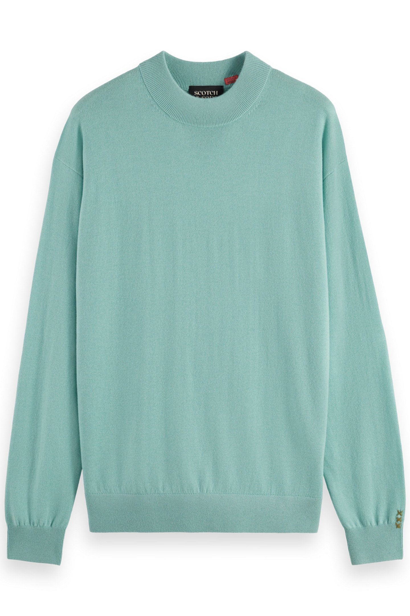 ESSENTIAL DROPPED SHOULDER MOCK NECK SWEATER PACIFIC BLUE 1