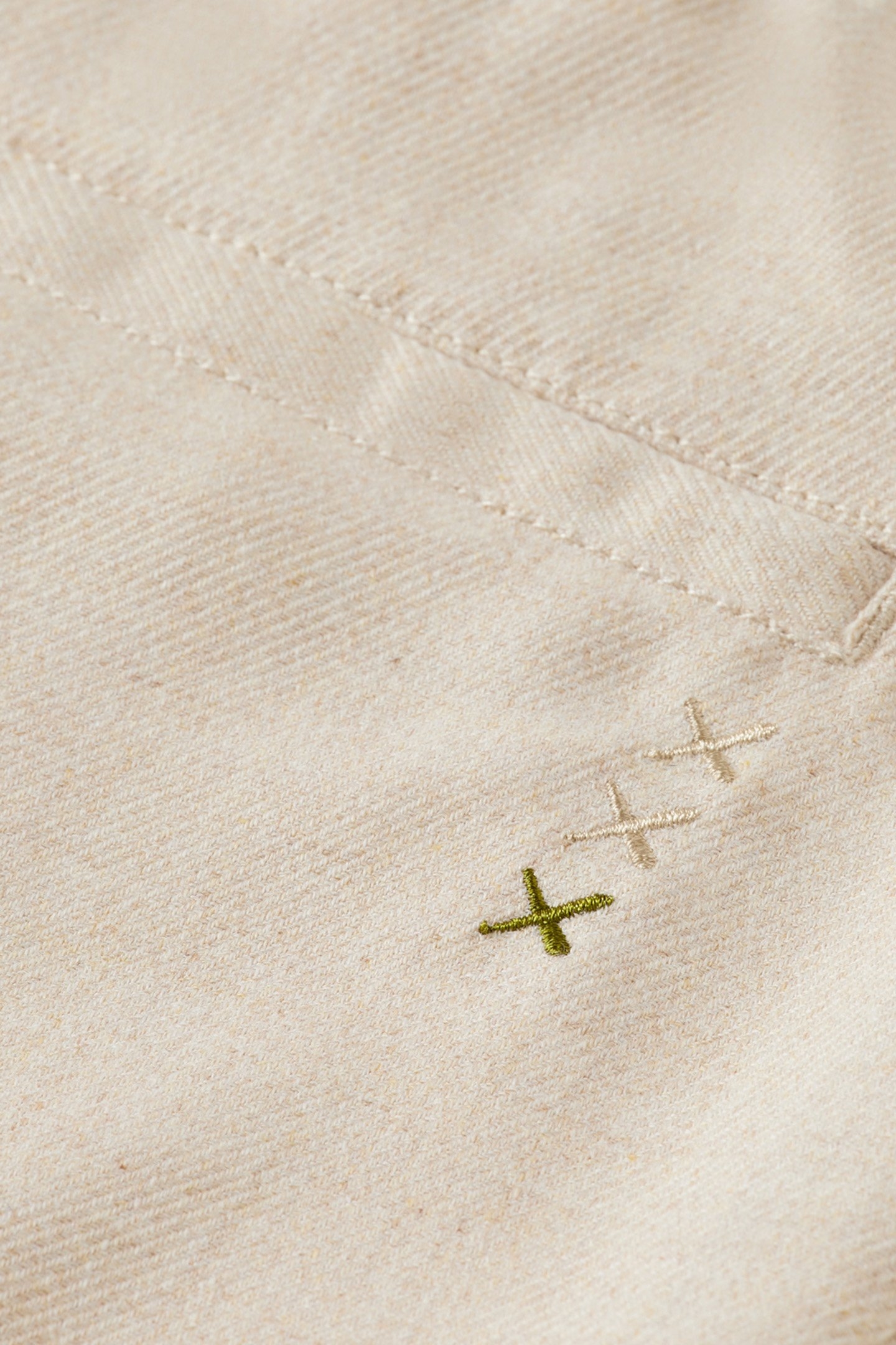 MORTON - COTTON/WOOL BLEND TWILL JOGGER PARCHMENT MELANGE 3