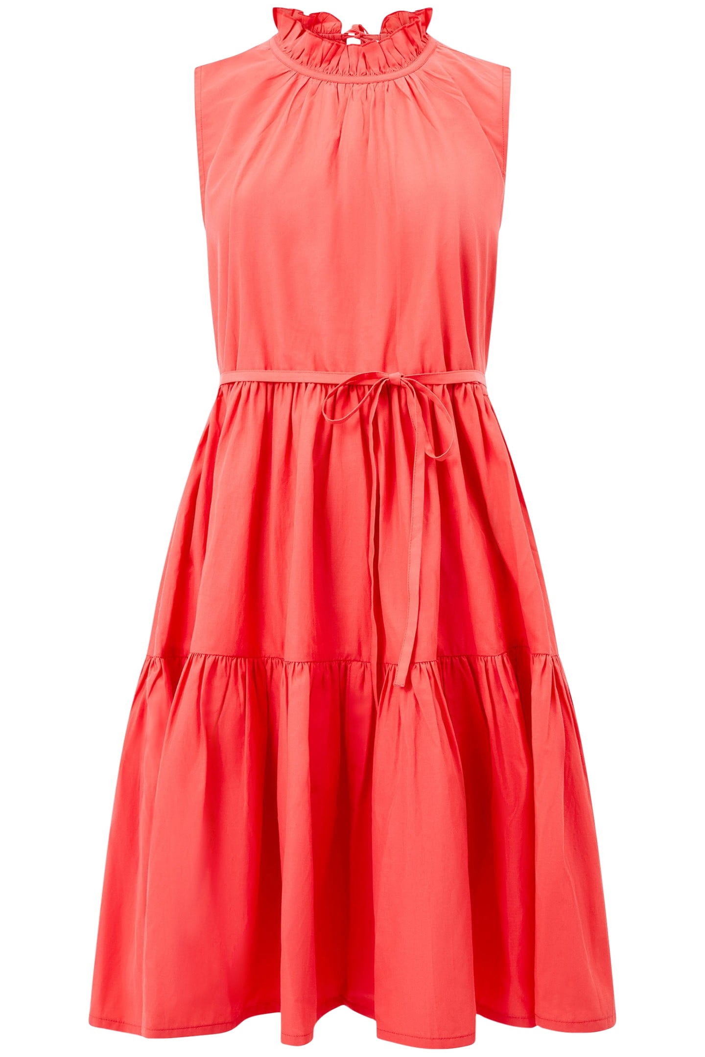 ERA POPLIN S/LESS HIGH NK DRES CAYENNE RED 4