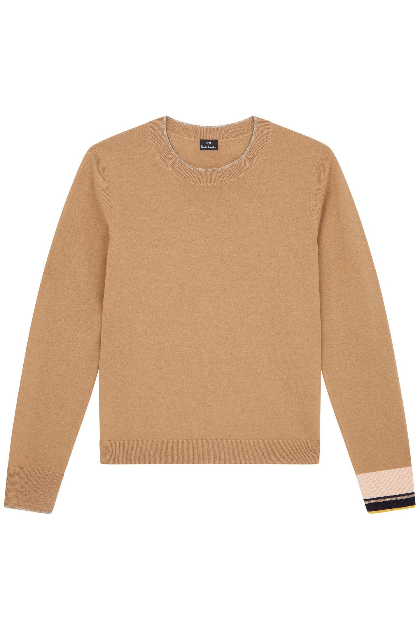 KNITTED SWEATER CREW NECK LIGHT BEIGE 1