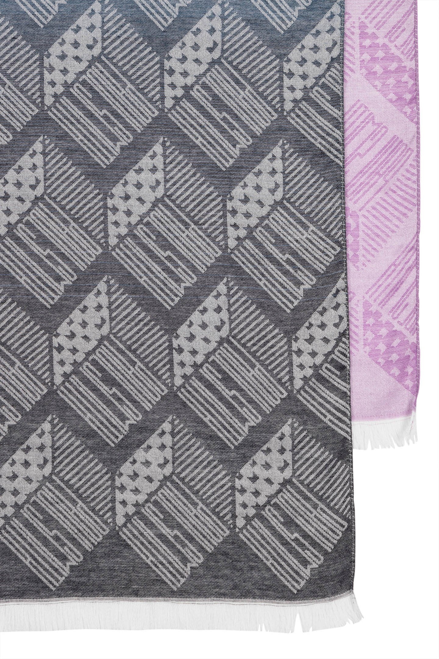 WOMEN SCARF PS CUBE JCQRD NAVY 2