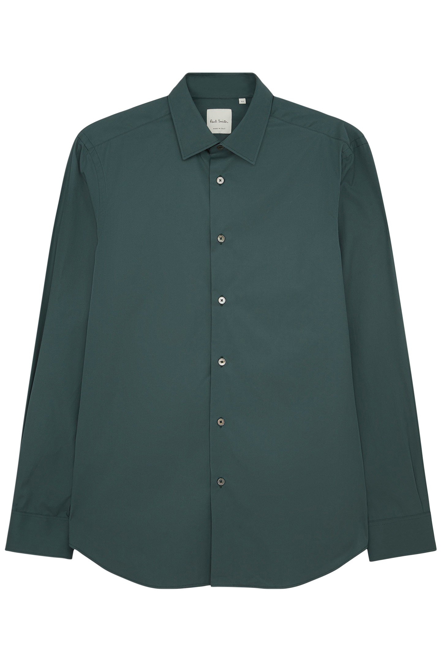 S/C TAILORED FIT SHIRT PETROL GREEN 3