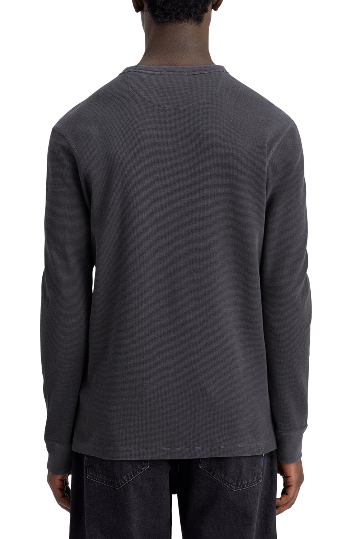 REGULAR FIT WAFFLE T-SHIRT LS MOODY GREY 2