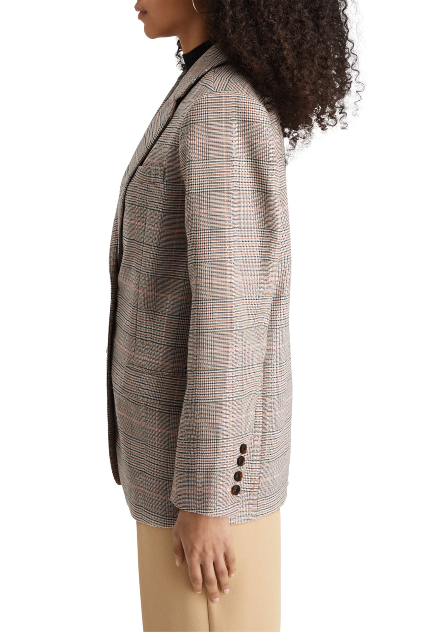 SEQUIN PRINCE OF WALES CHECK BOYFRIEND SB BLAZER SEQUIN PRIN 7