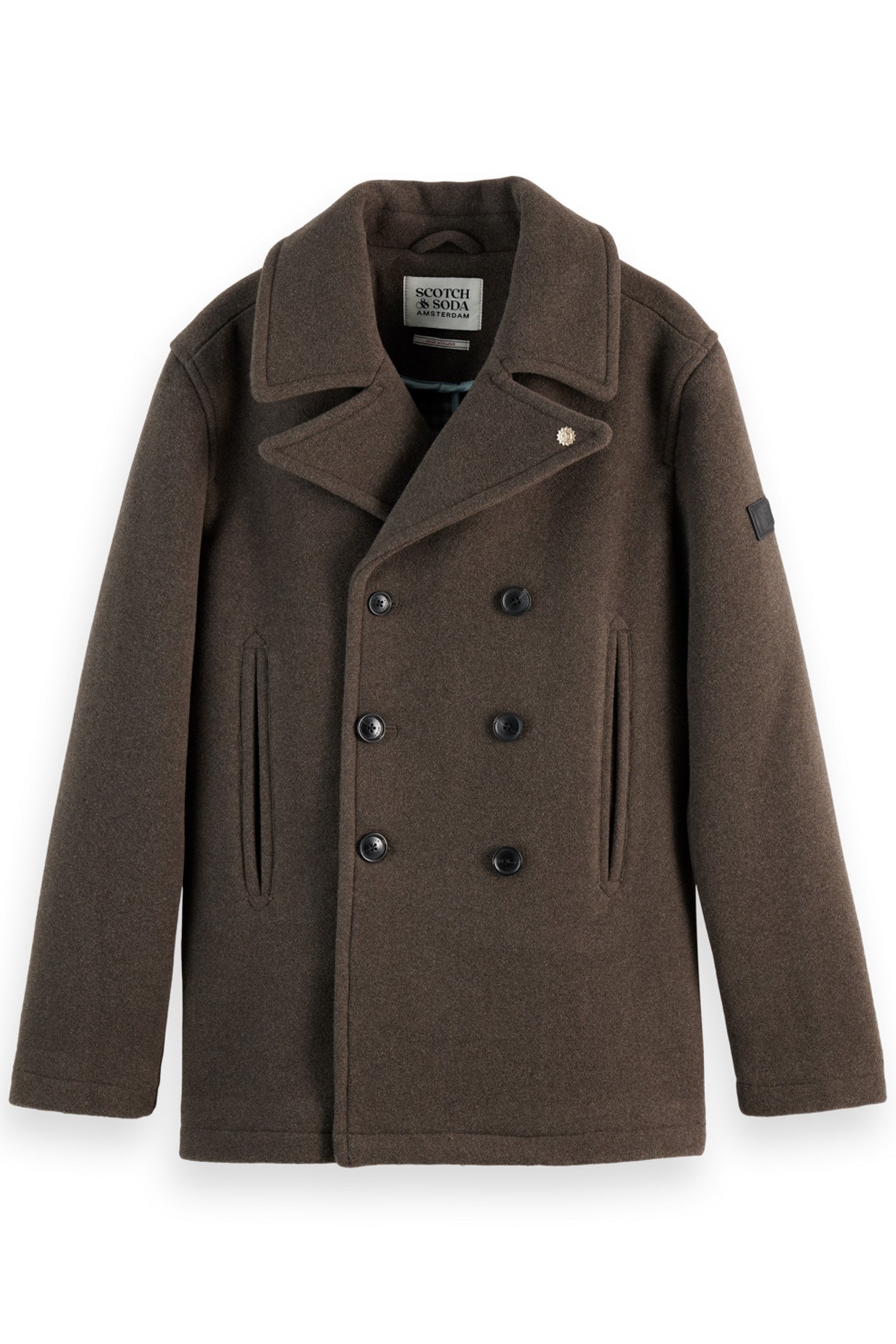 WOOL BLEND PEACOAT COFFEE 4