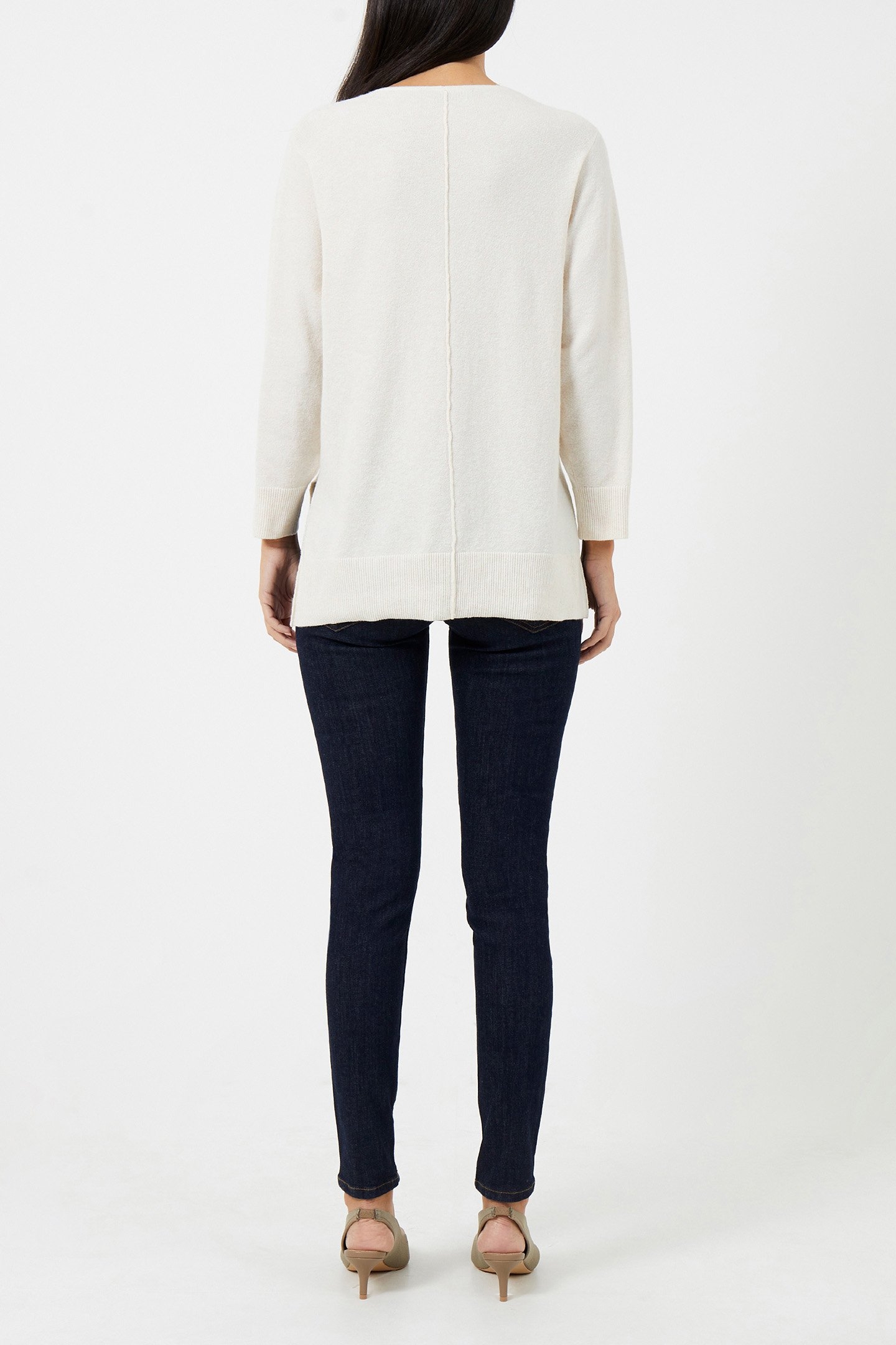 EBBA VHARI SUST V NK JUMPER OATMEAL MEL 2