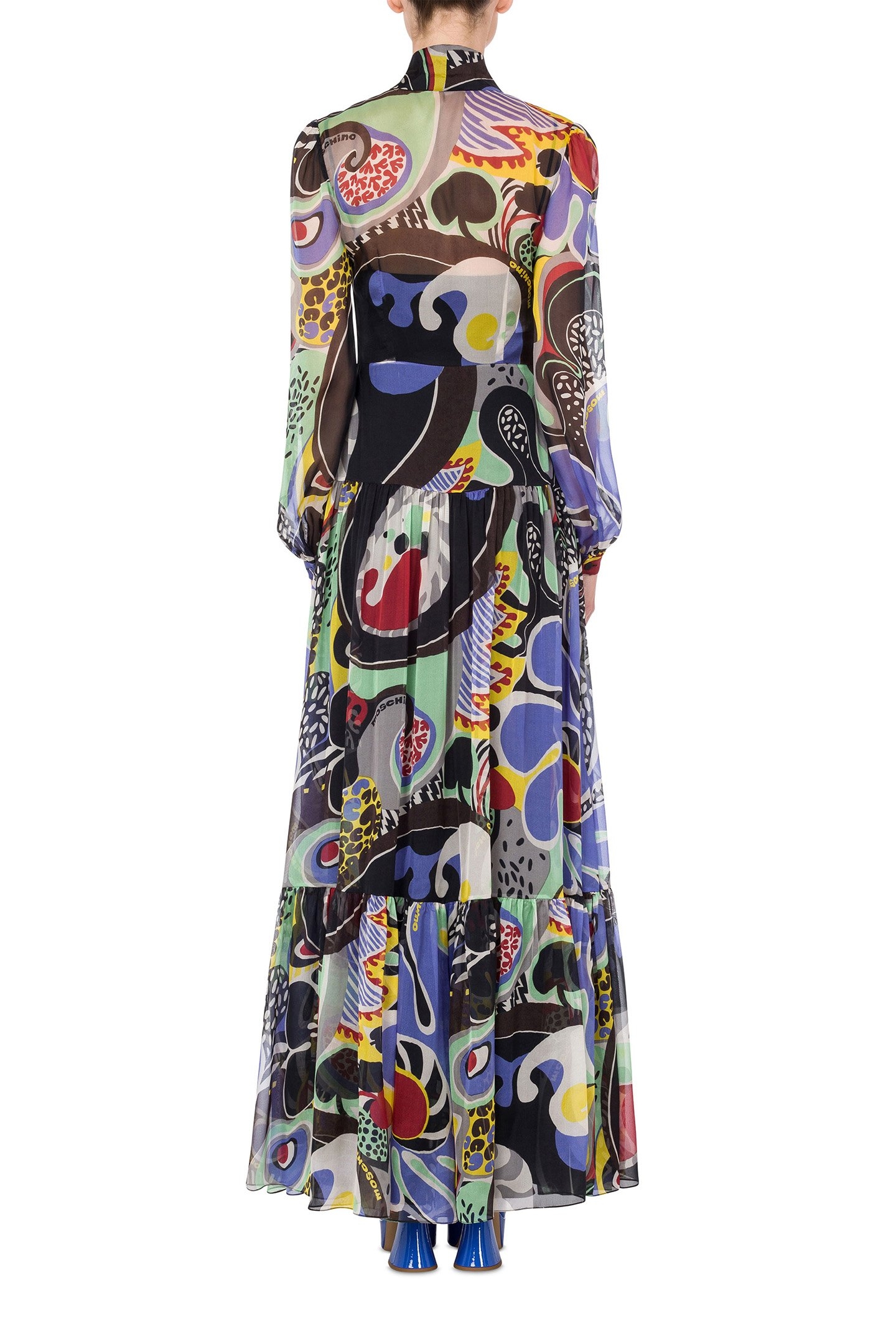 CHIFFON PSYCHEDELIC PRINT DRESS BLACK 2
