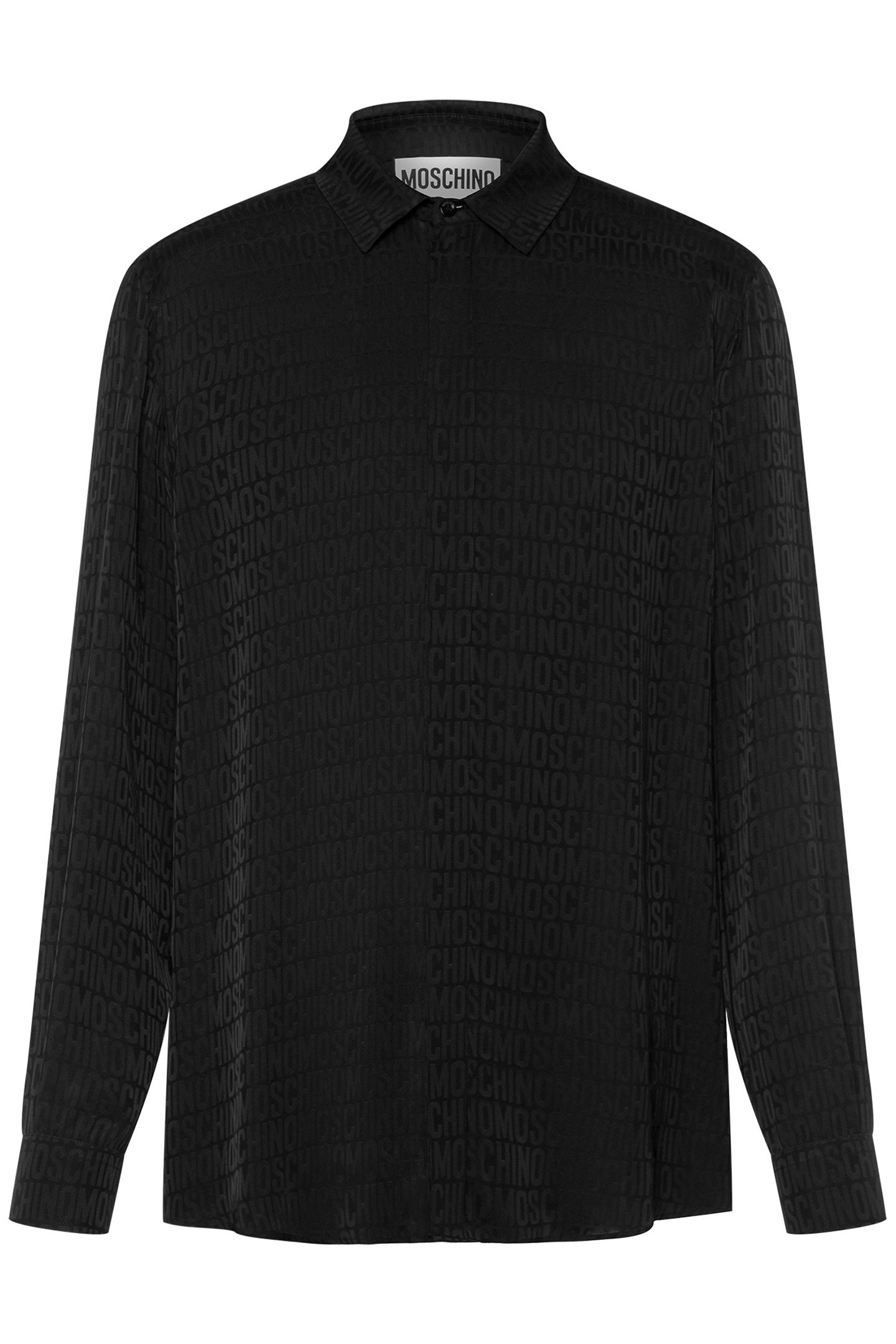 ALLOVER LOGO JACQUARD TWILL SHIRT BLACK 3