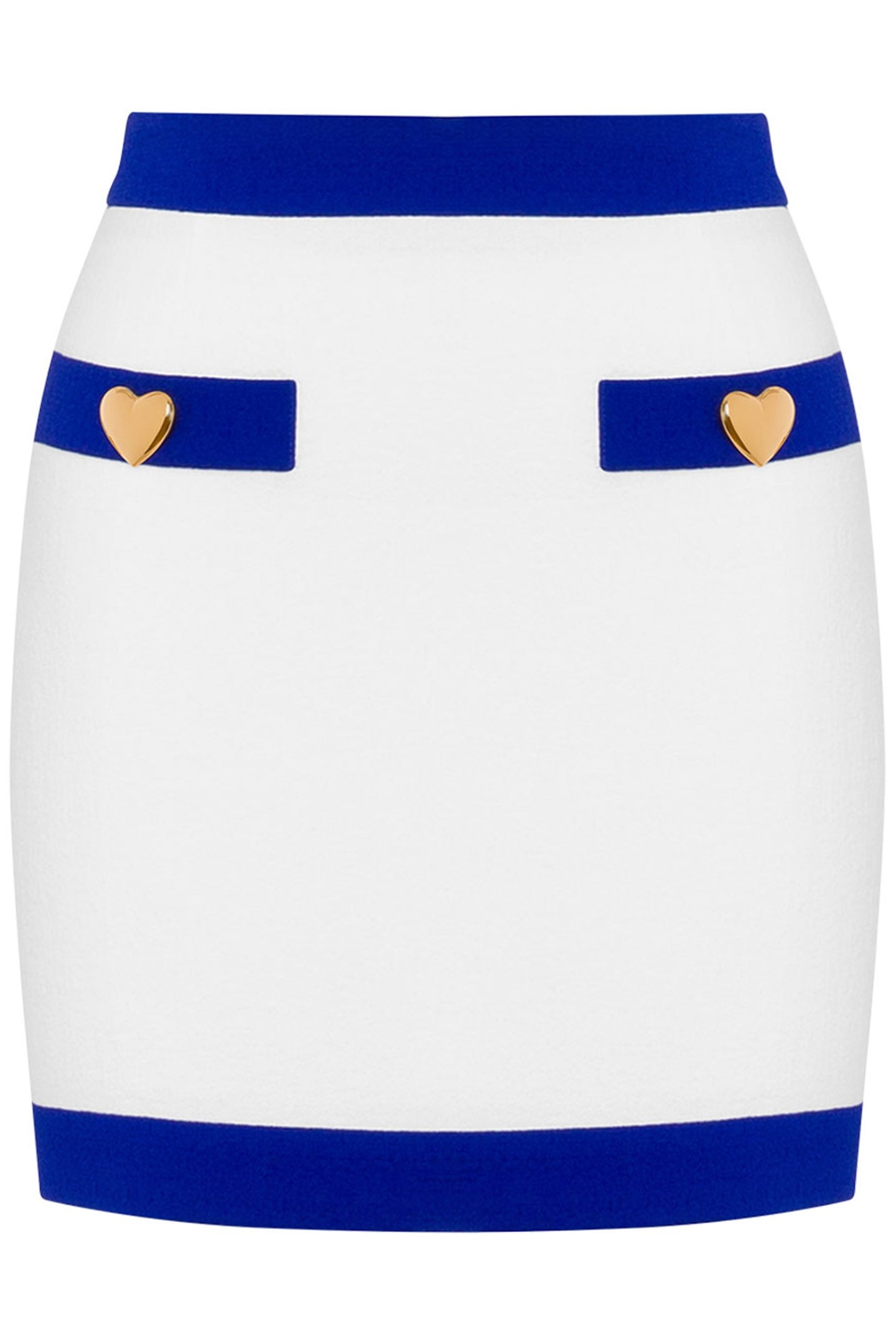 HEART BUTTONS CRÊPE MINISKIRT WHITE 3