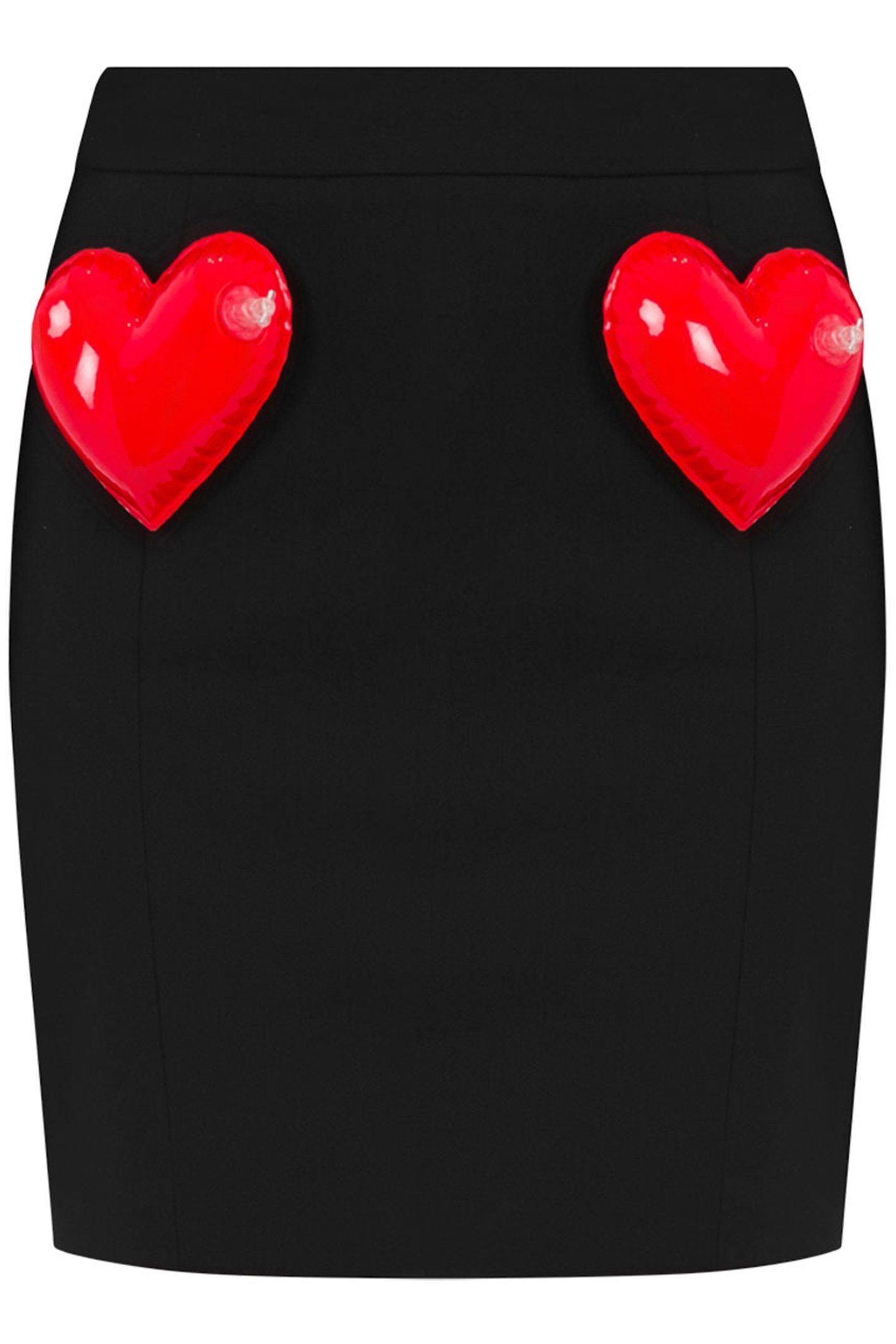 INFLATABLE HEARTS STRETCH GABARDINE MINISKIRT BLACK 3