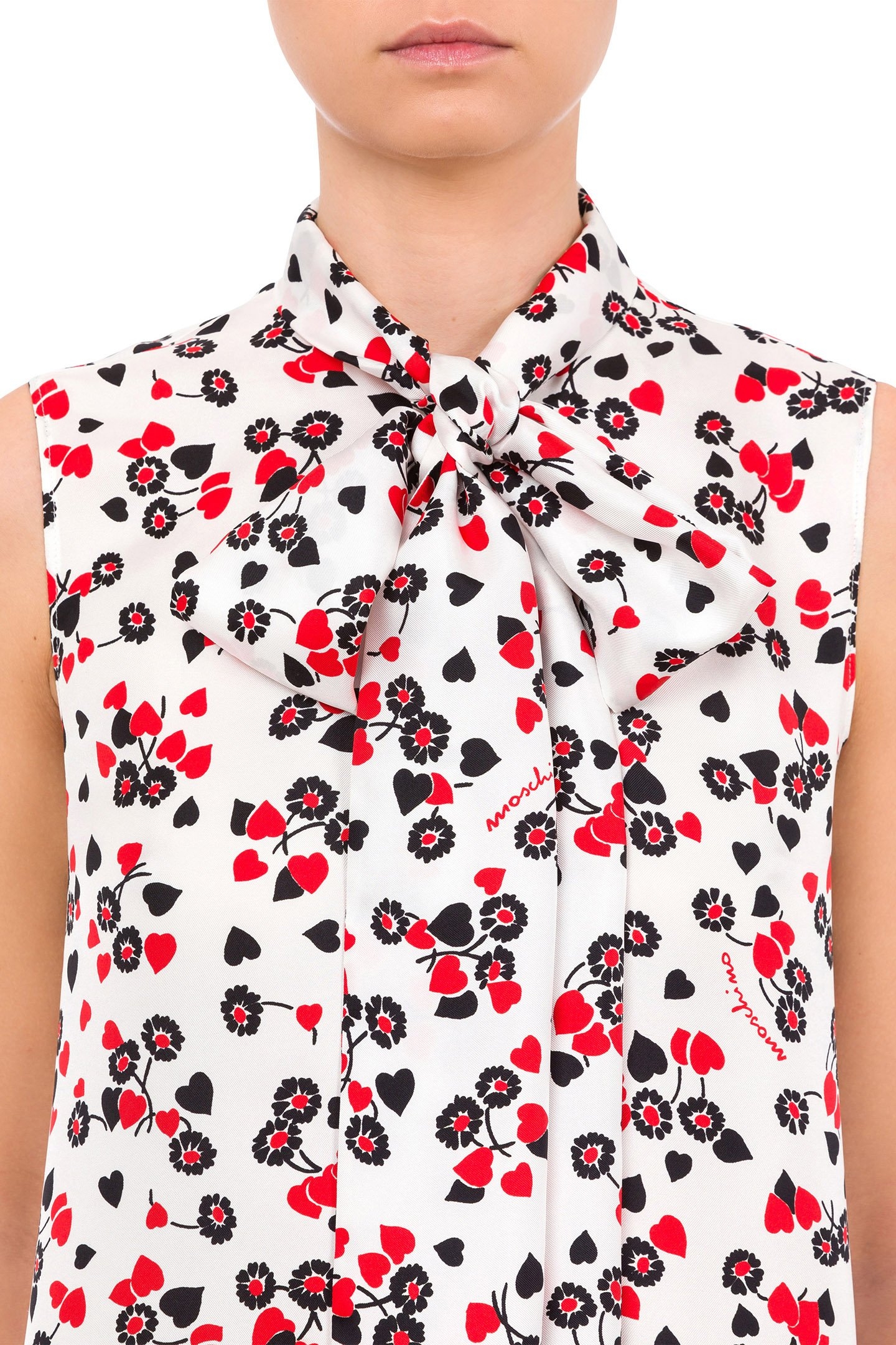 HEARTS & FLOWERS SILK TWILL TOP WHITE 4