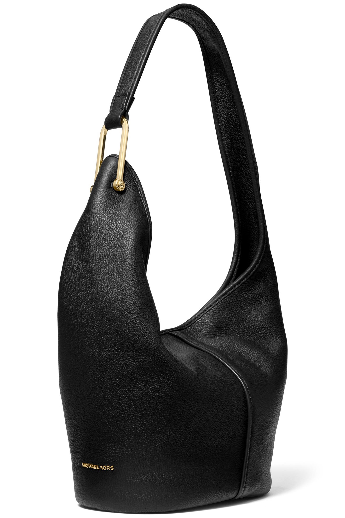 SLOUCHED LEATHER SHOULDER BAG IN BLACK 3
