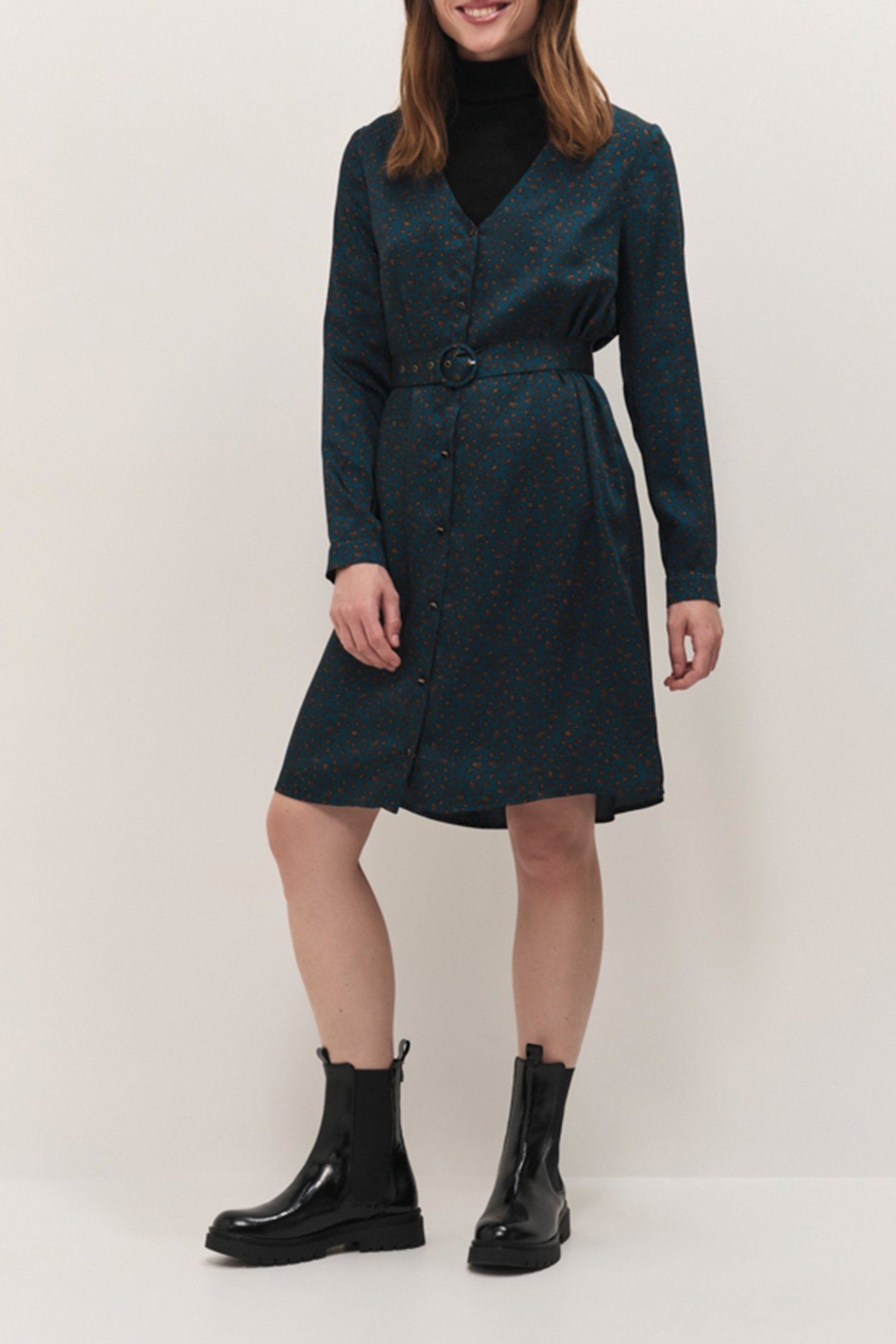 RYANNE - WINTER LEOPARD PRINT SYCAMORE SHIRT DRESS 4