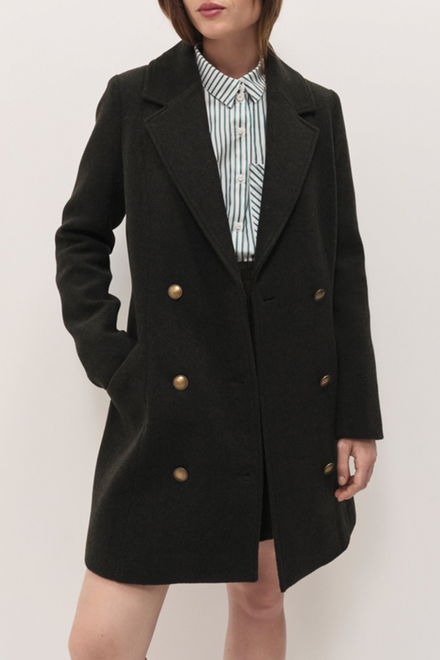 DIMA - KHAKI PEA COAT 1