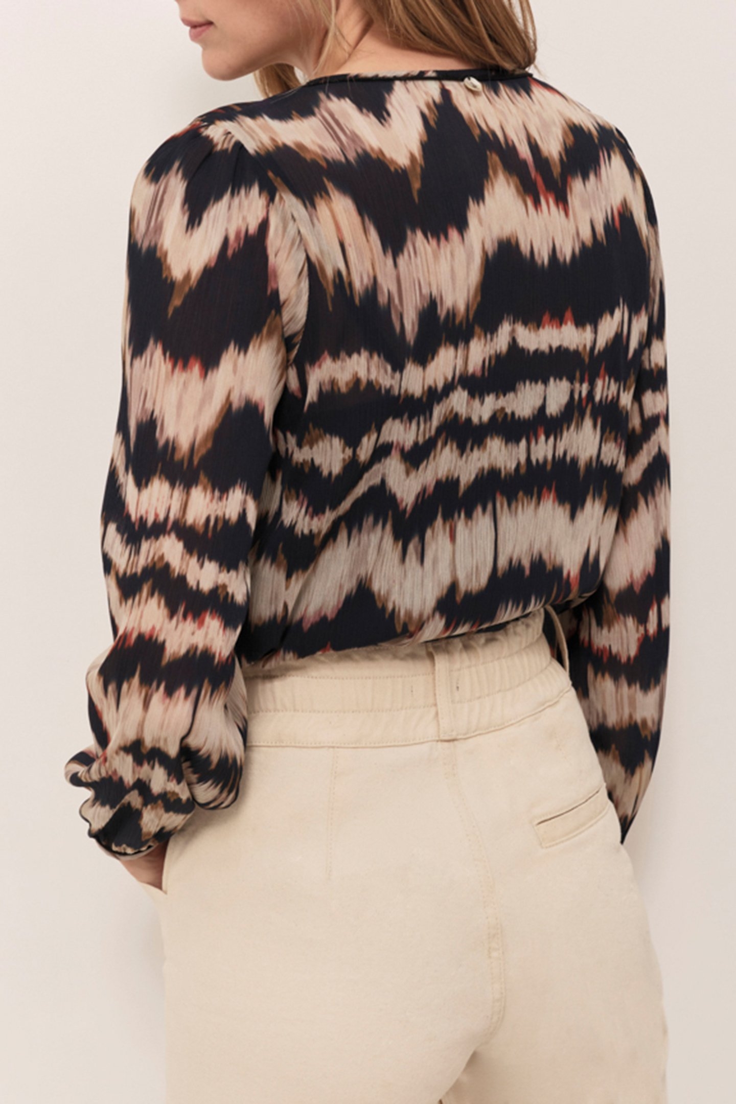 CASILDA ARTY STRIPE CHOCOLATE BLOUSE 5