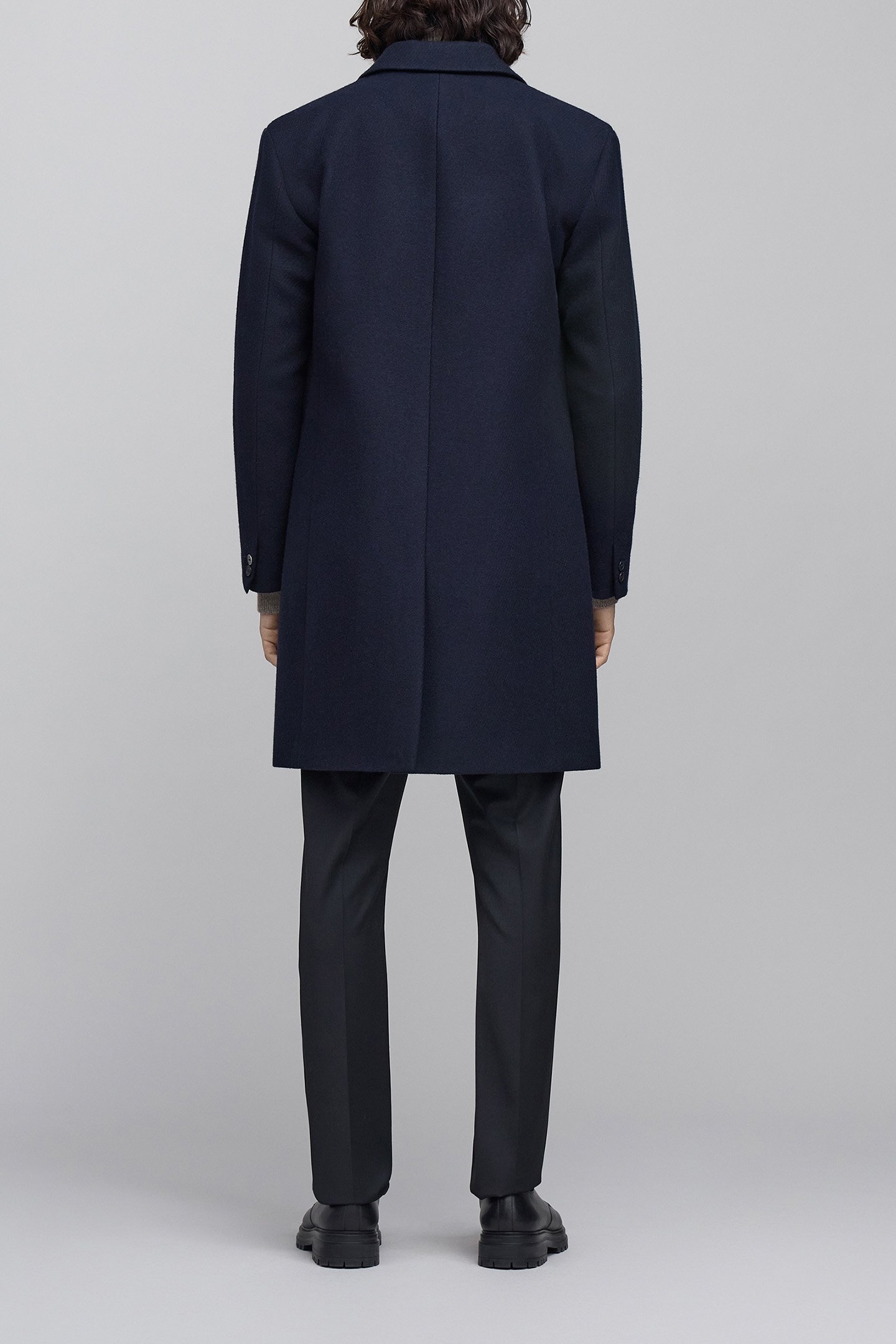 LONG NAVY WOOL COAT 3