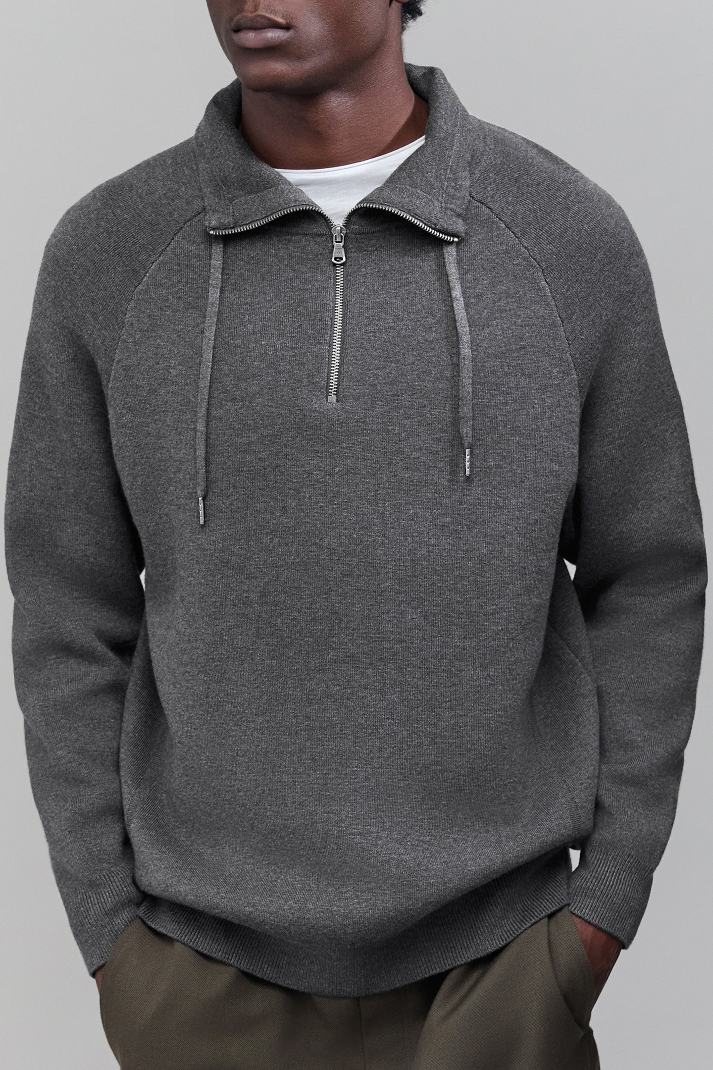 CONCRETE KNIT TRUCKER-NECK SWEATER 5