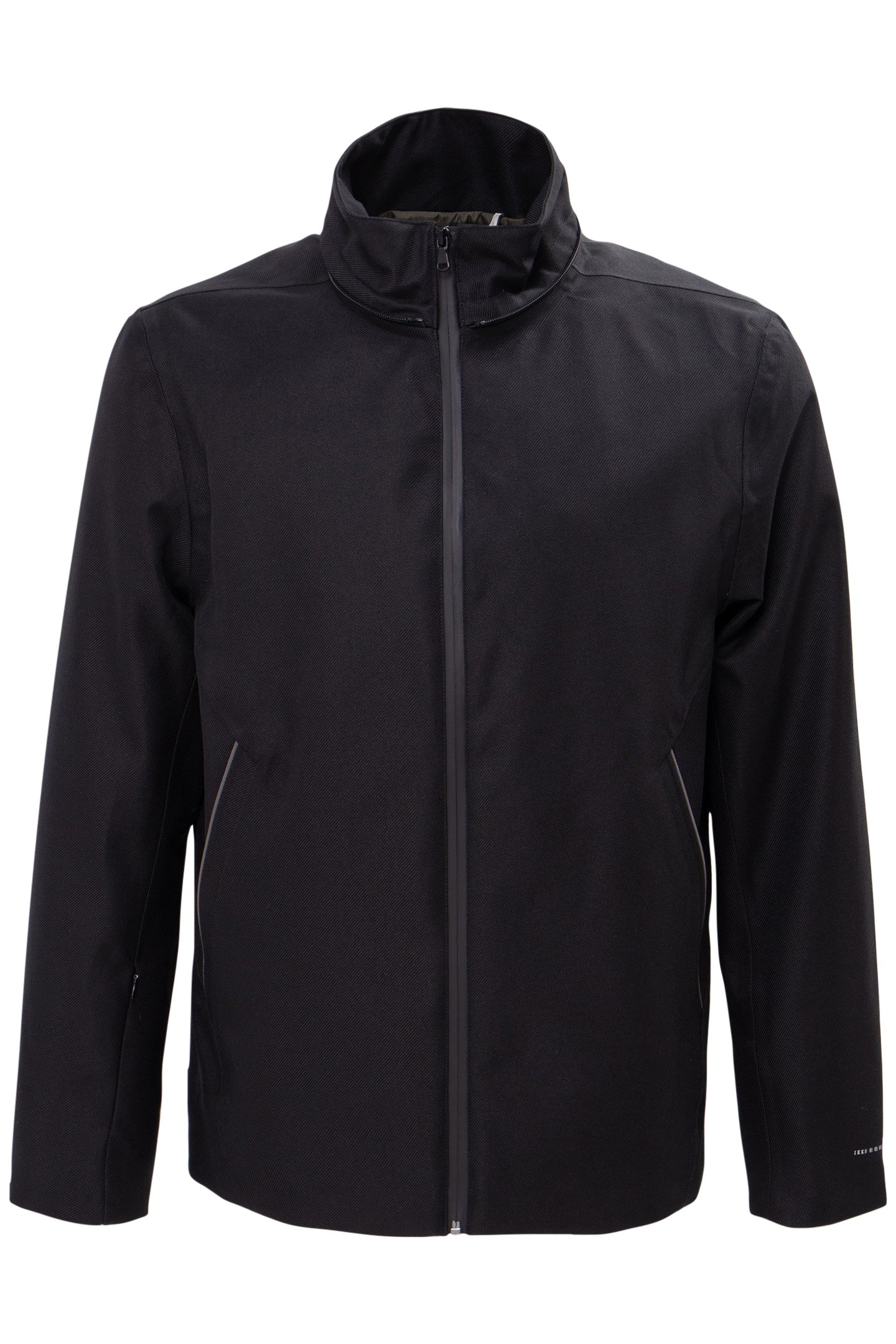 BLACK NYLON WATERPROOF JACKET WITH DETACHABLE HOOD 4