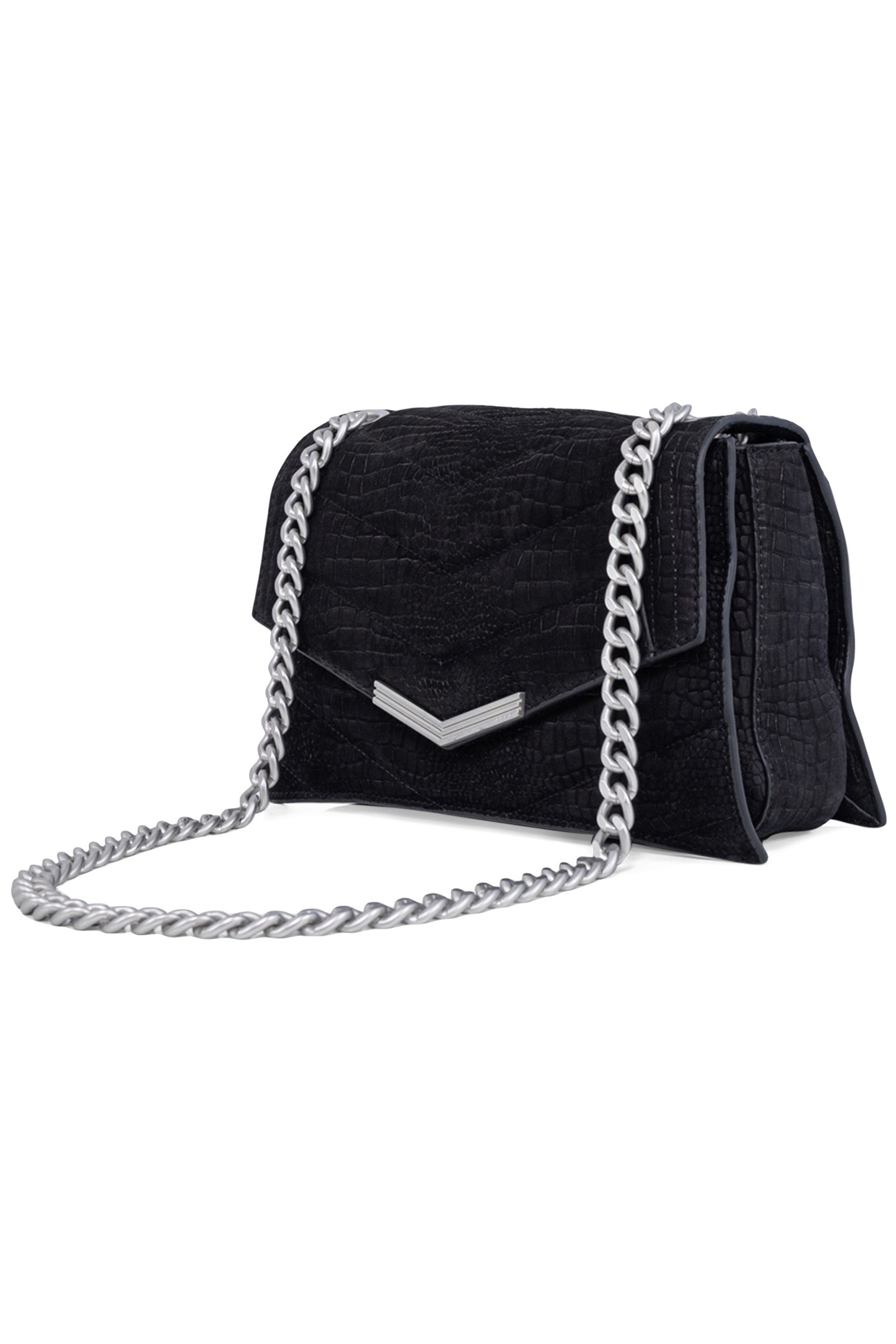 THE 1. ANIMALS BLACK LEATHER EMBOSSED CROCODILE SIZE M 4