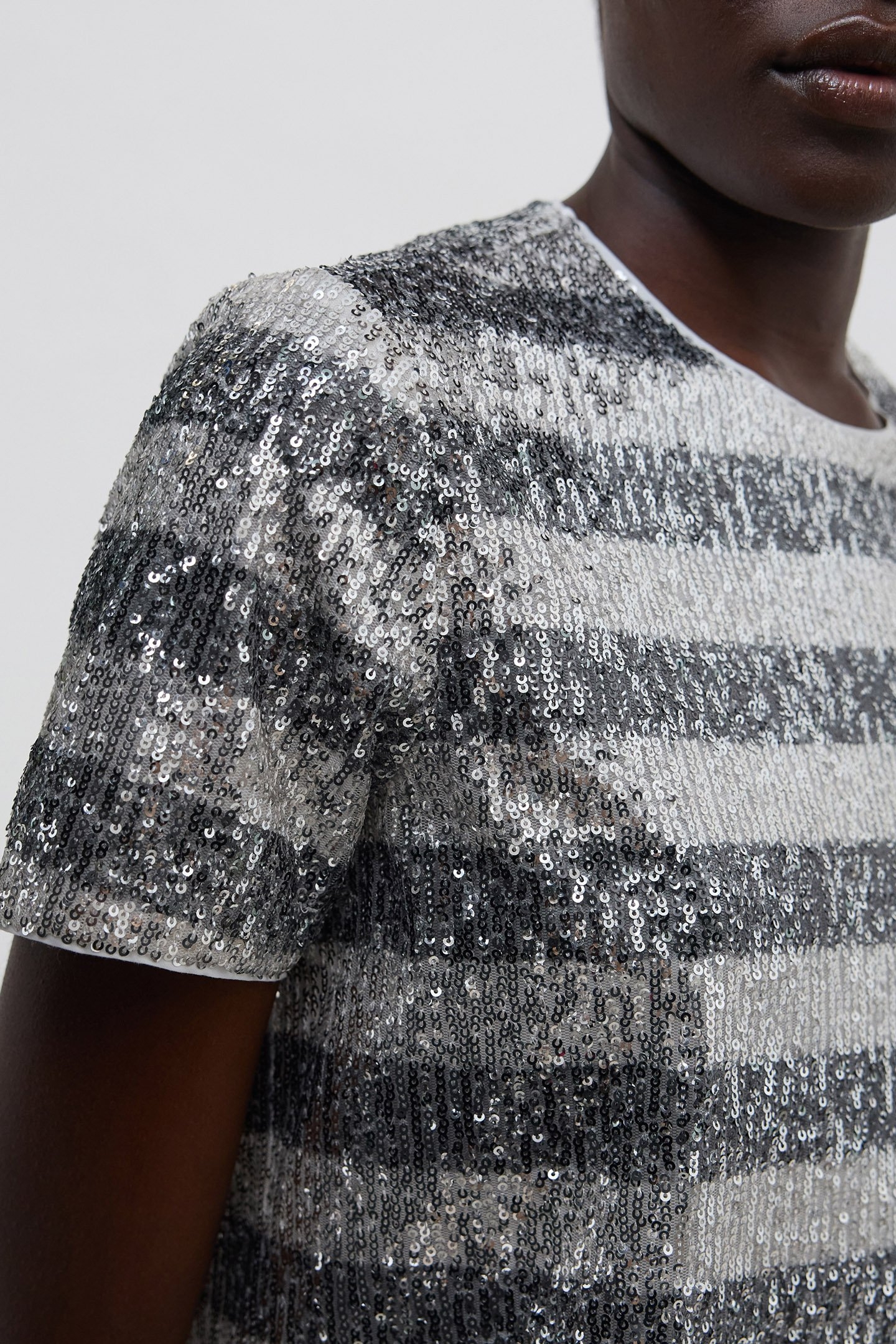 SEQUIN EMBROIDERED STRIPES TOP 8