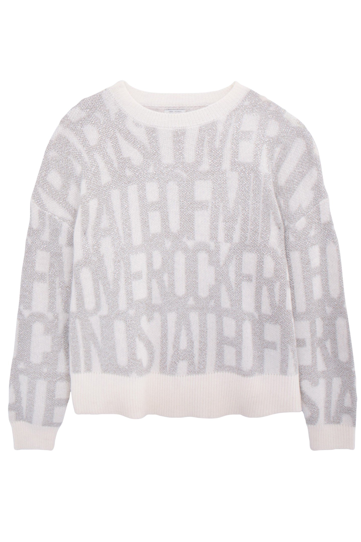 ECRU JACQUARD KNIT SWEATER WITH LUREX PATTERN 4