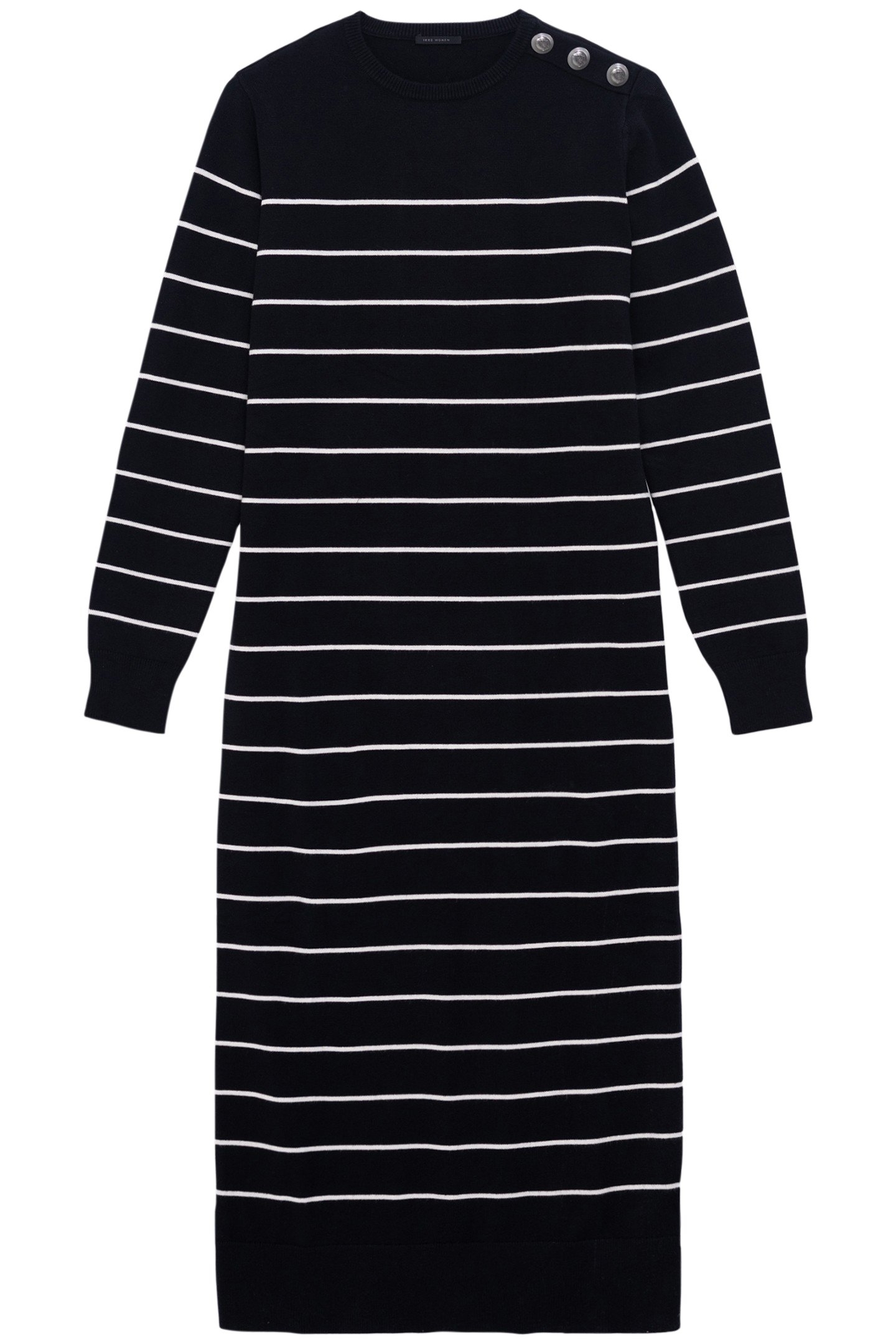 BLACK SAILOR STRIPED KNIT MIDI DRESS 1