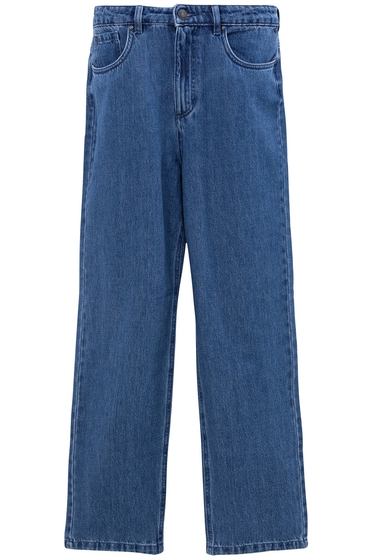 MEDIUM BLUE 7/8 STRAIGHT JEANS 1