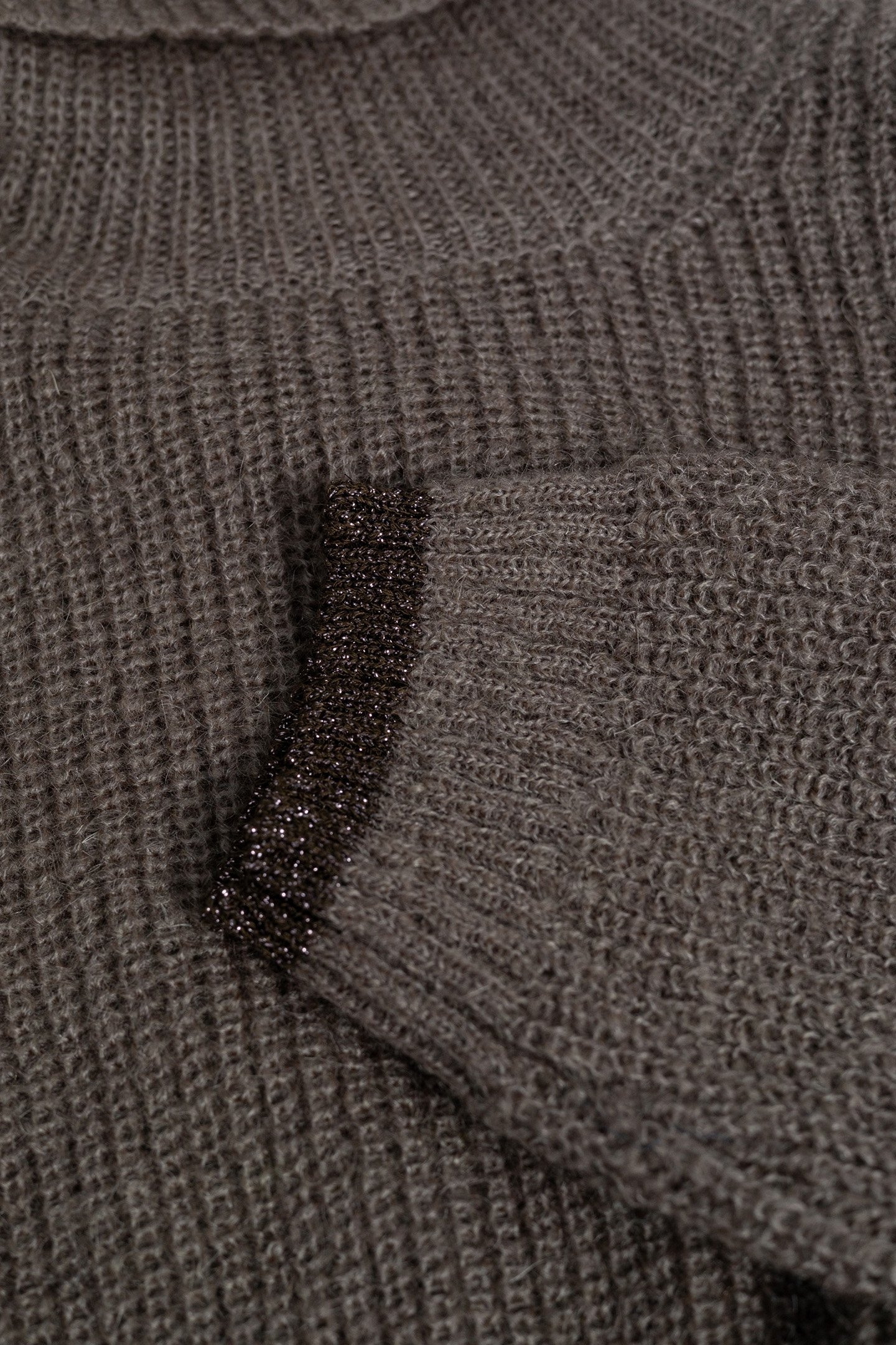 KHAKI RIB KNIT TURTLENECK SWEATER DRESS 2