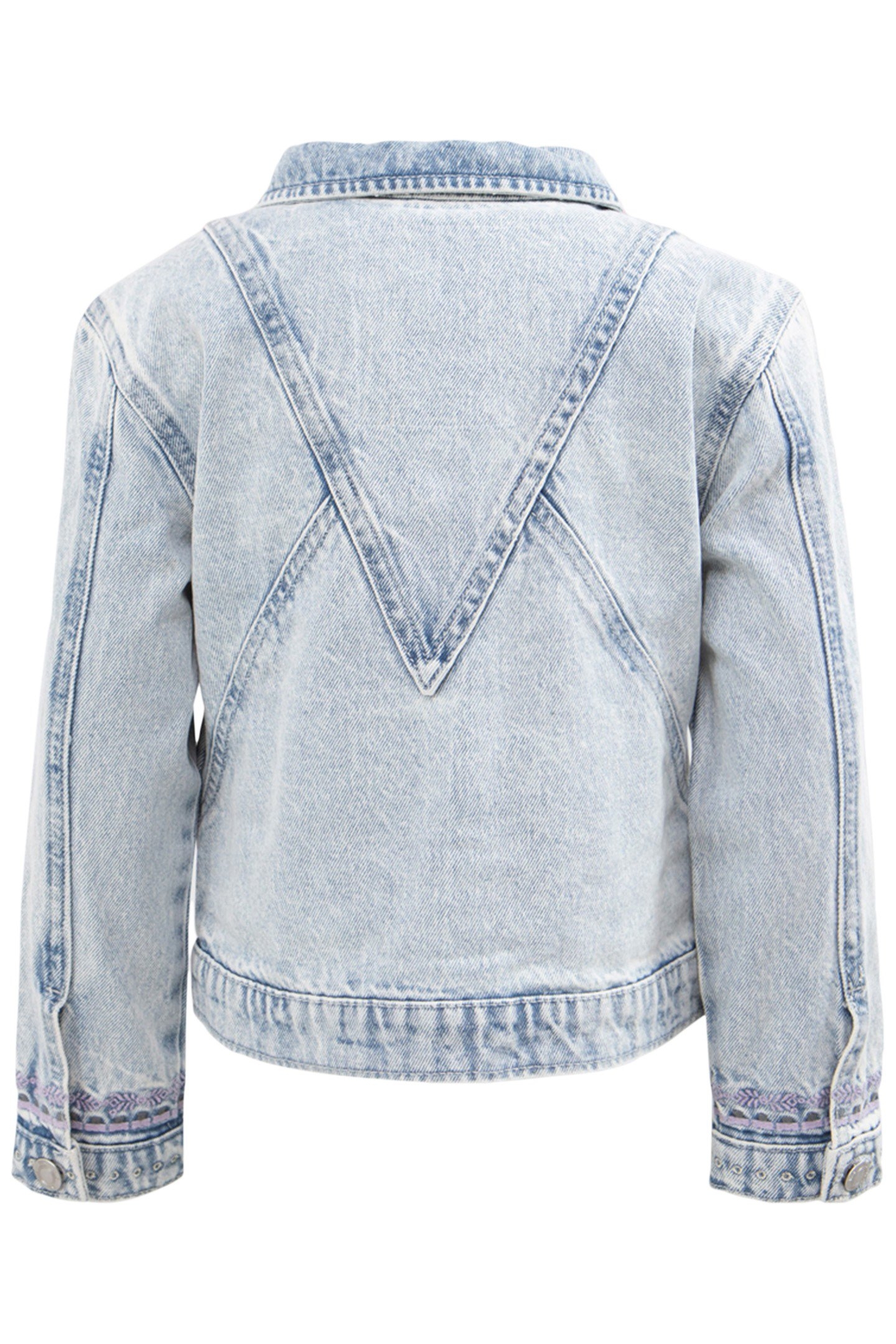 GIRLS’ FADED BLUE DENIM JACKET WITH EMBROIDERY 2