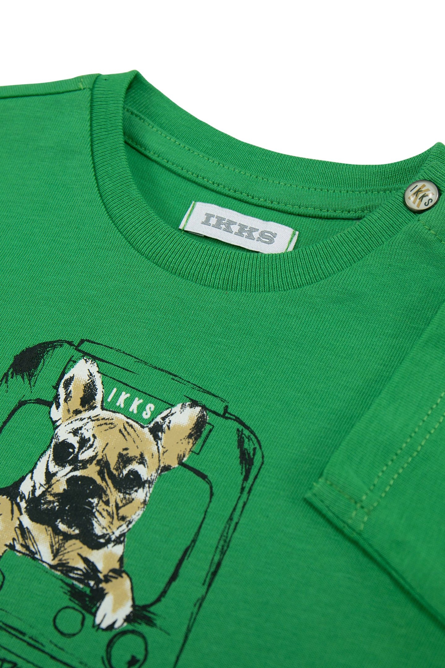 GREEN T-SHIRT ORGANIC COTTON VISUAL DOG-METRO BABY BOY 4