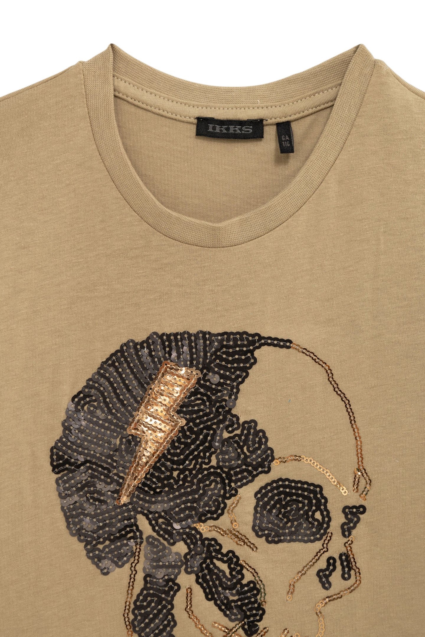 BOY'S CAMEL ORGANIC COTTON SKULL AND CROSSBONES T-SHIRT 3